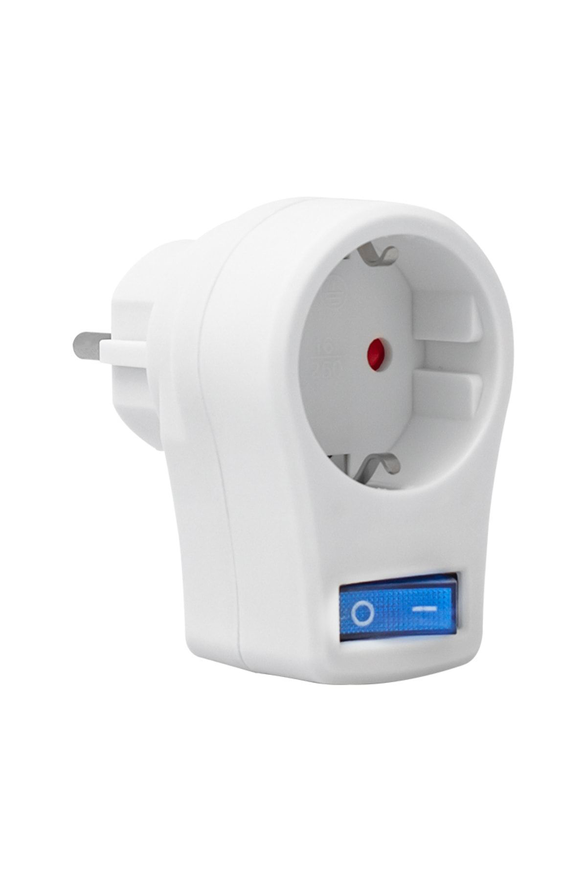 Tekli Beyaz Anahtarlı Akım Korumalı Topraklı Priz 2510 Watt