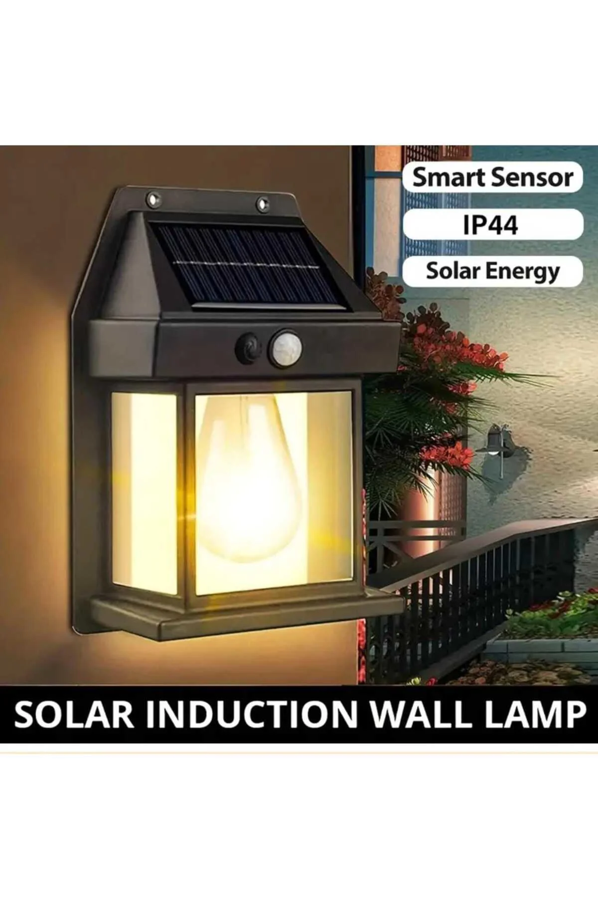 Tekli Suya Dayanıklı Hareket Sensörlü Güneş Enerjili Balkon Bahçe