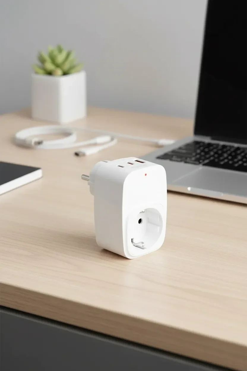 Tekli Yüksek Voltaj Korumalı Duvar Prizi 2x Type-c 1x Usb Çıkışlı Priz Grup Priz Çoğaltıcı Beyaz