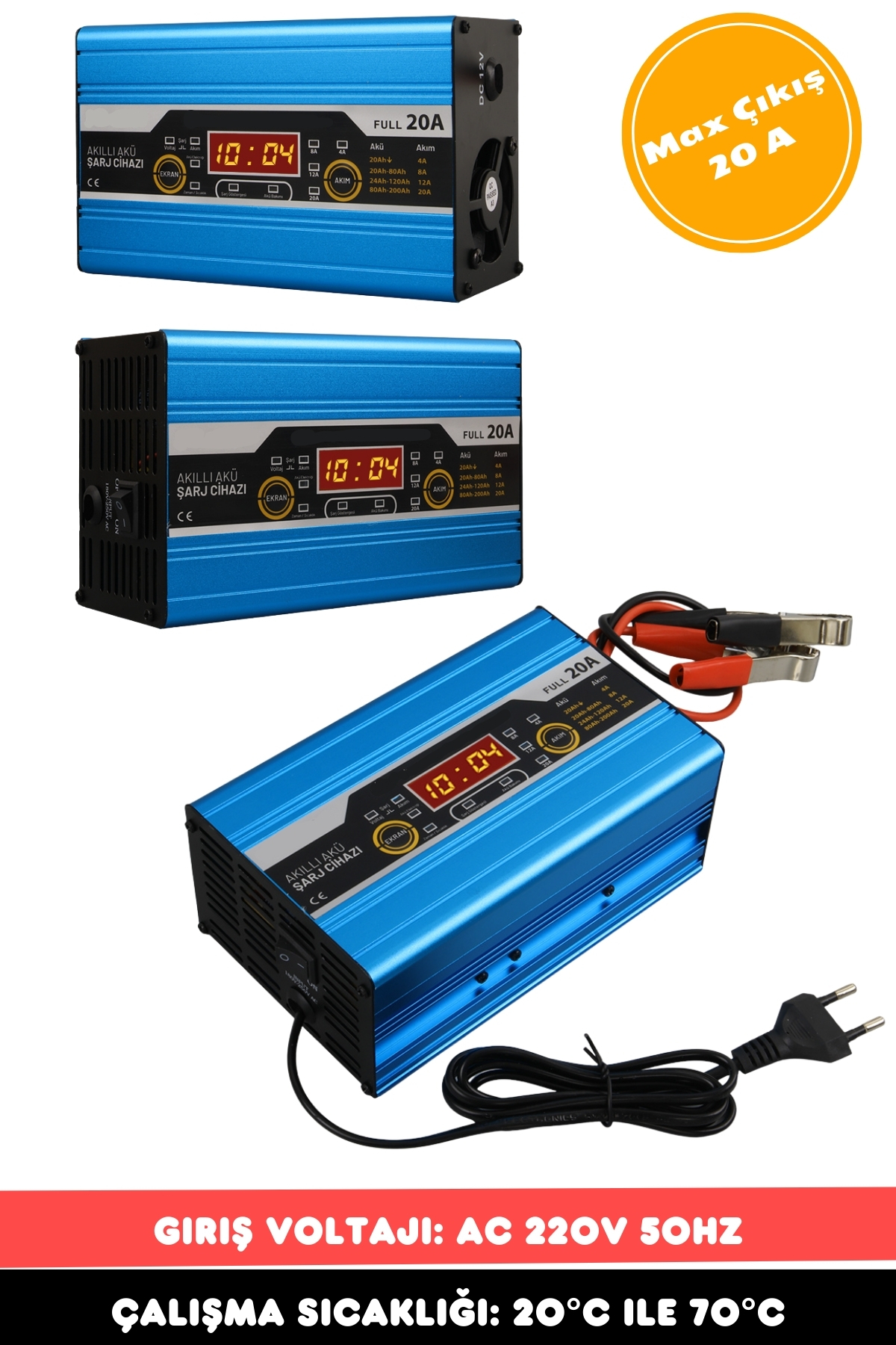 Tekne Karavan Araç Motorsiklet AC 220V 50Hz Maşalı Akü Şarj Ciha Tekne Karavan Araç Motorsiklet AC 220V 50Hz Maşalı Akü Şarj Ciha
