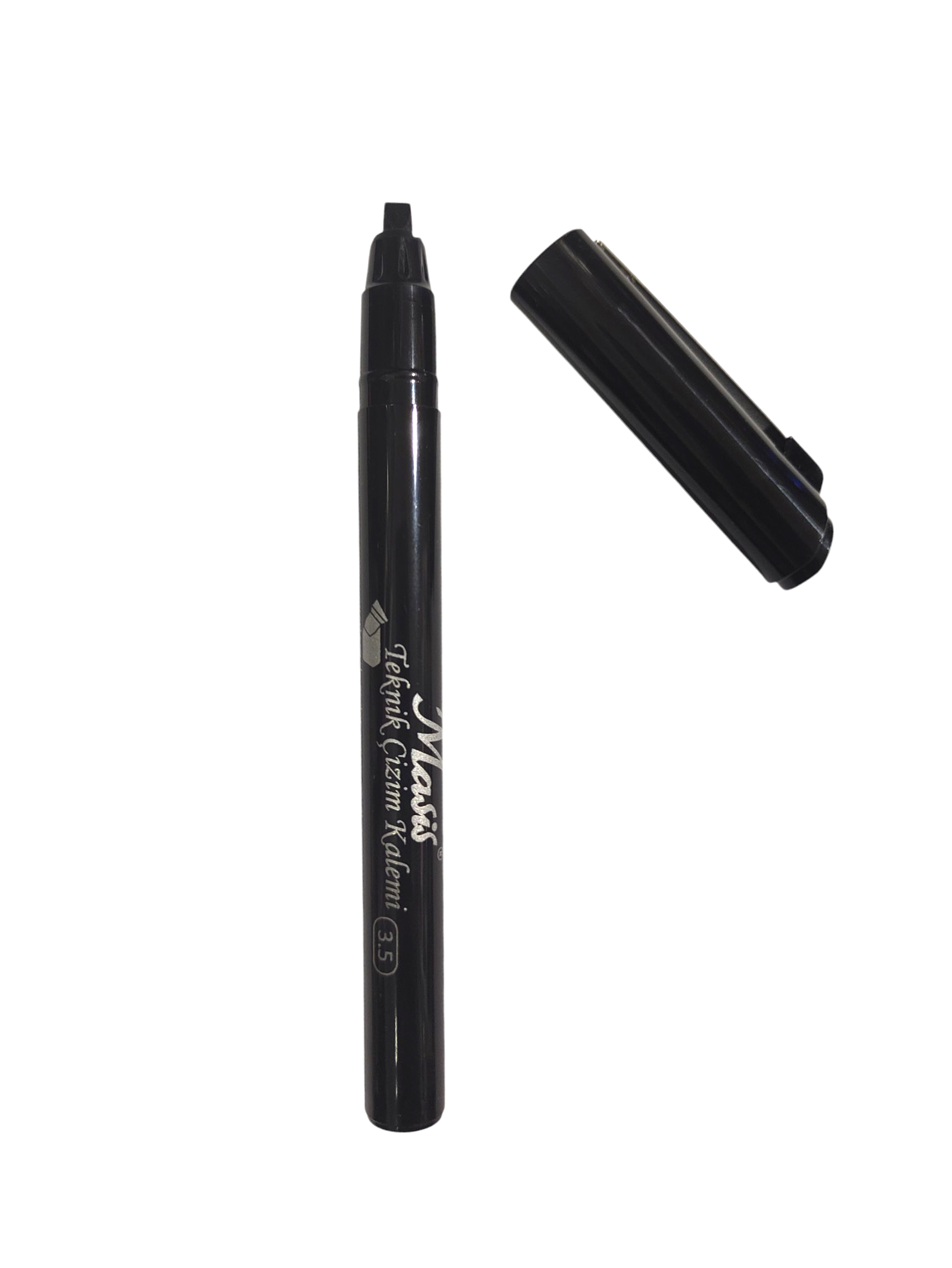 Masis Teknik Çizim Kalemi Kaligrafi Kalemi Kesik Uçlu 3.5 Mm Siyah