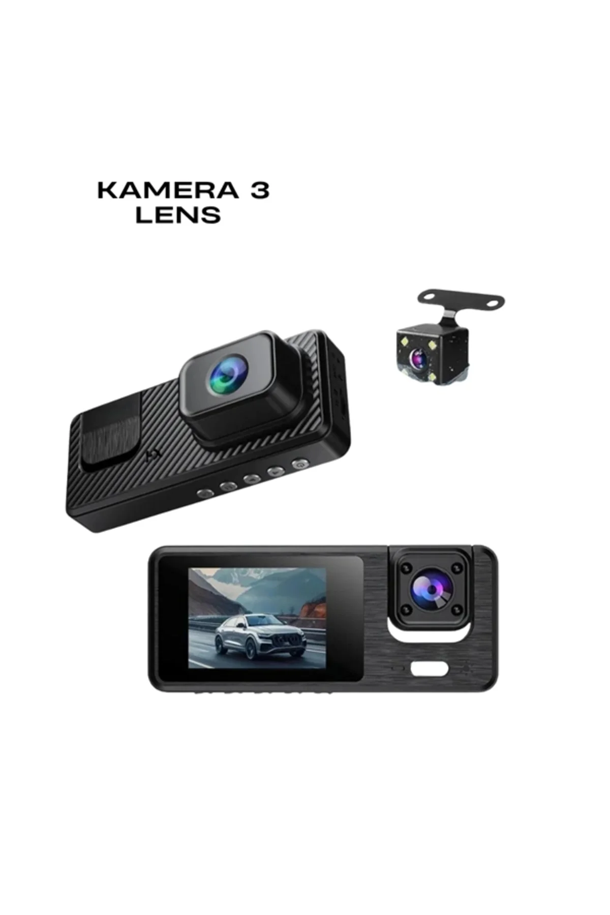 Tekno 1080P 3 Kameralı Araç DVR -Q301 Tekno 1080P 3 Kameralı Araç DVR -Q301