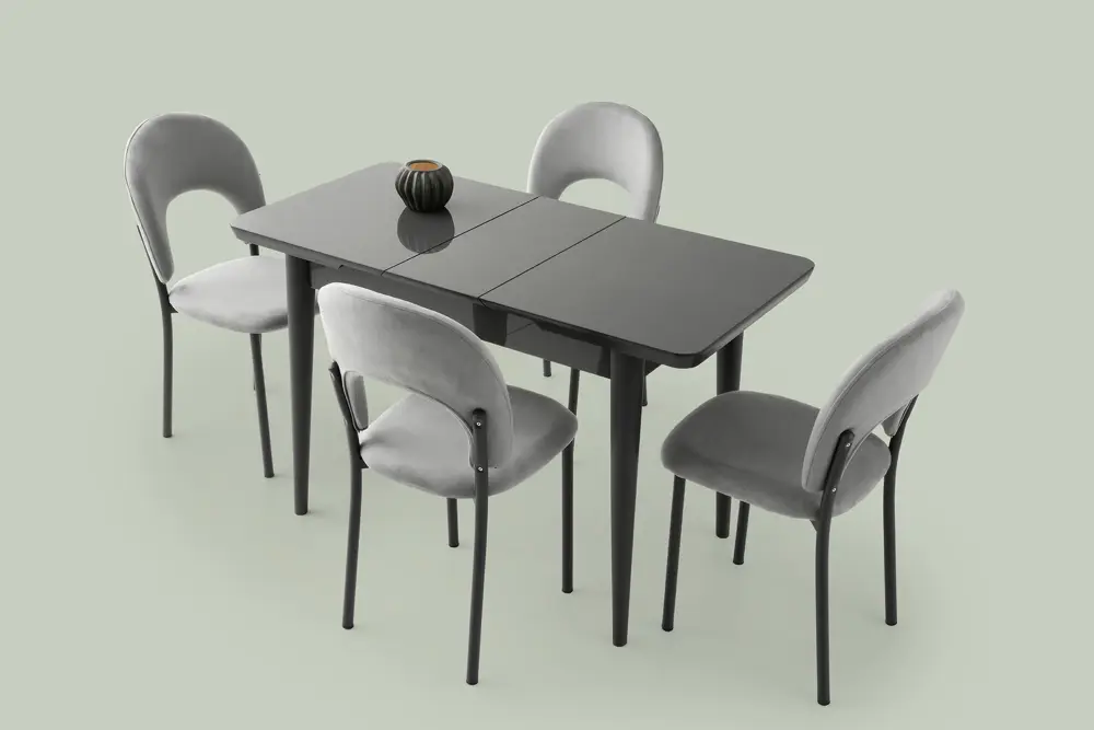 Tekno Hilal MDF Açılır Mutfak Masa Sandalye Takımı 60x100