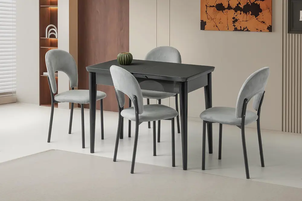 Tekno Hilal MDF Açılır Mutfak Masa Sandalye Takımı 60x100