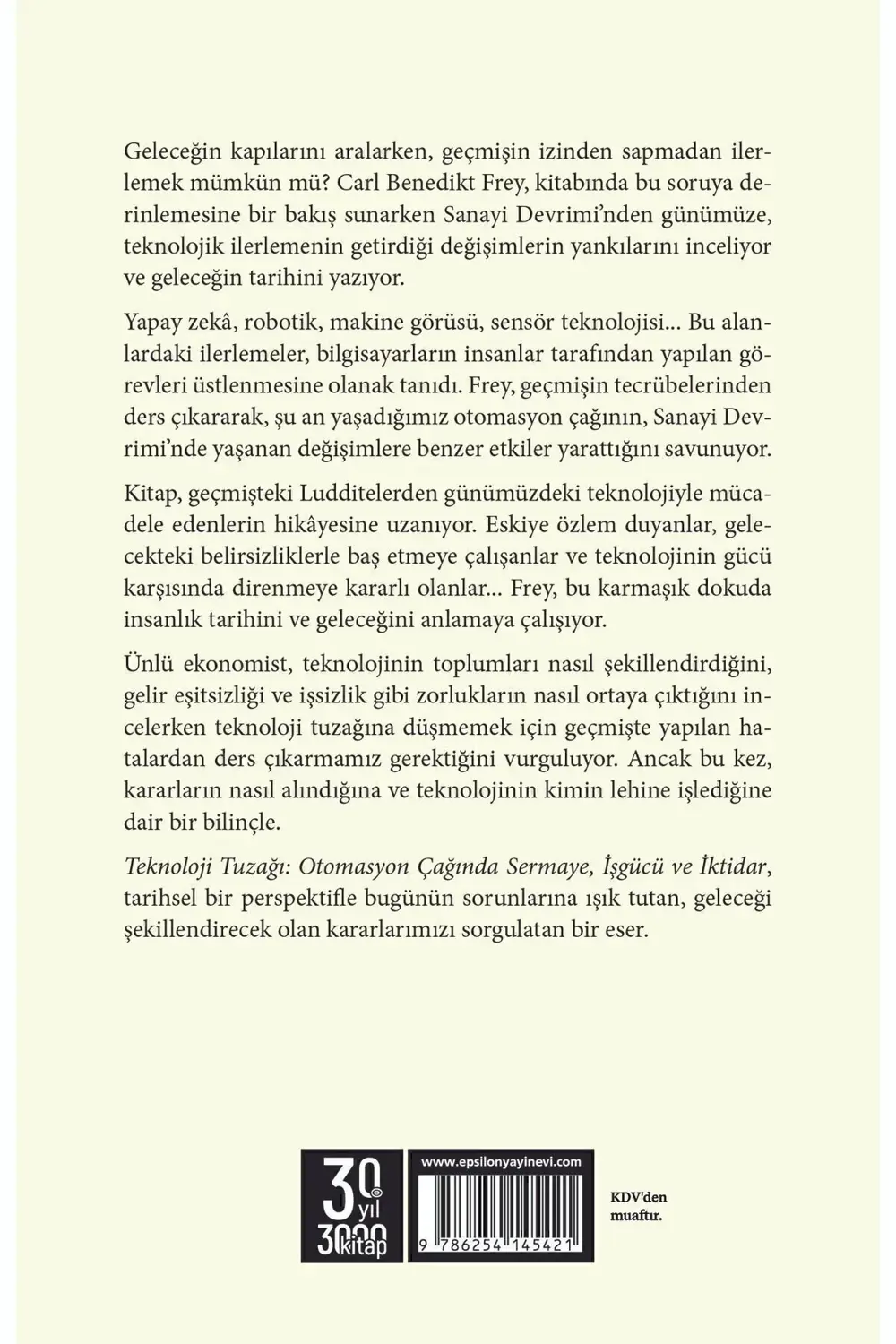 Teknoloji Tuzağı Carl Benedikt Frey