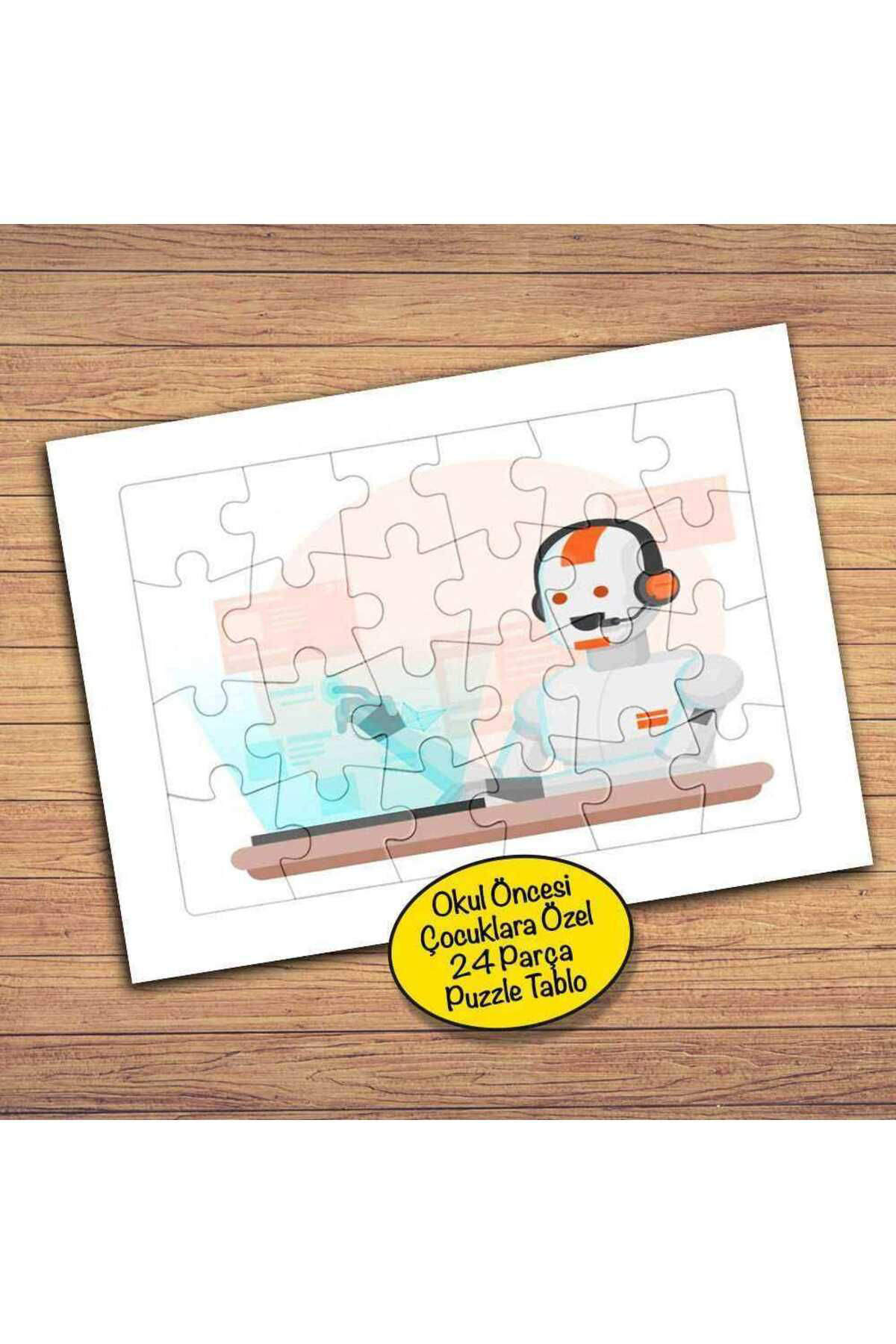 Asilmeydan Teknolojik Robot 24 Parça Çocuklara Özel Yapboz Tablo-1492