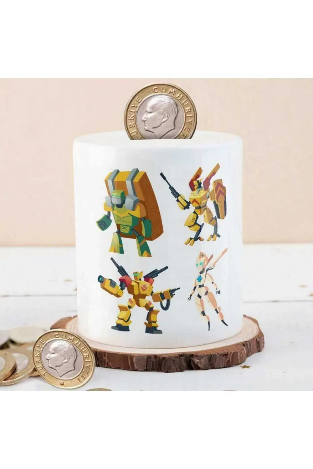 Teknolojik Robot Yapay Zeka Baskılı Para Birikim Kumbarası-2683