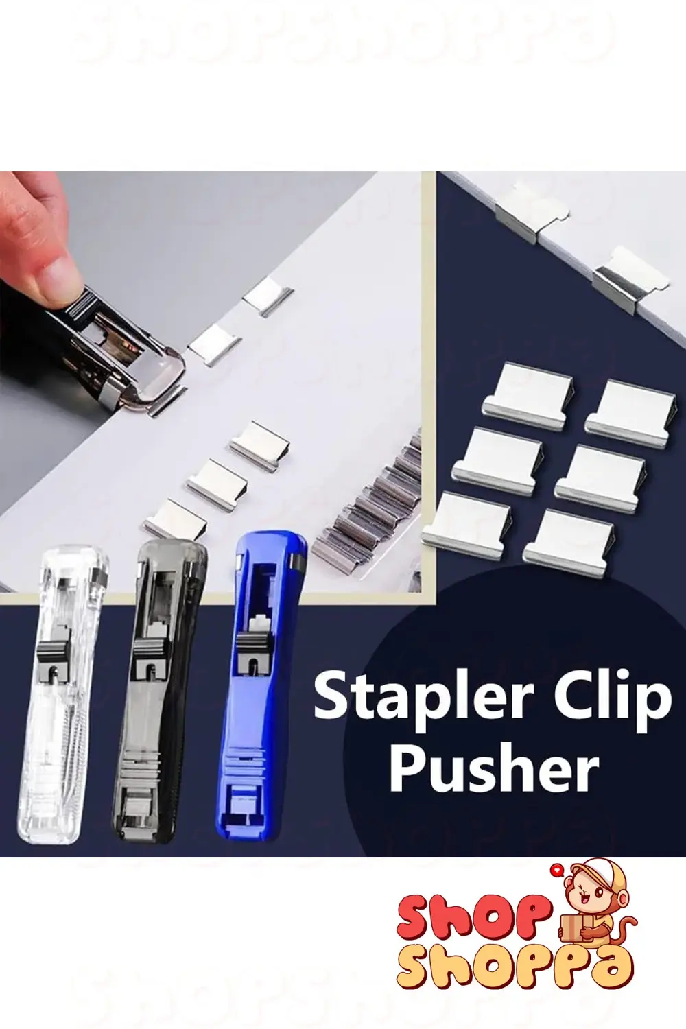 Tekrar Kullanılabilir Pratik Zımba Makinesi + 8 Adet Zımba, İtme-