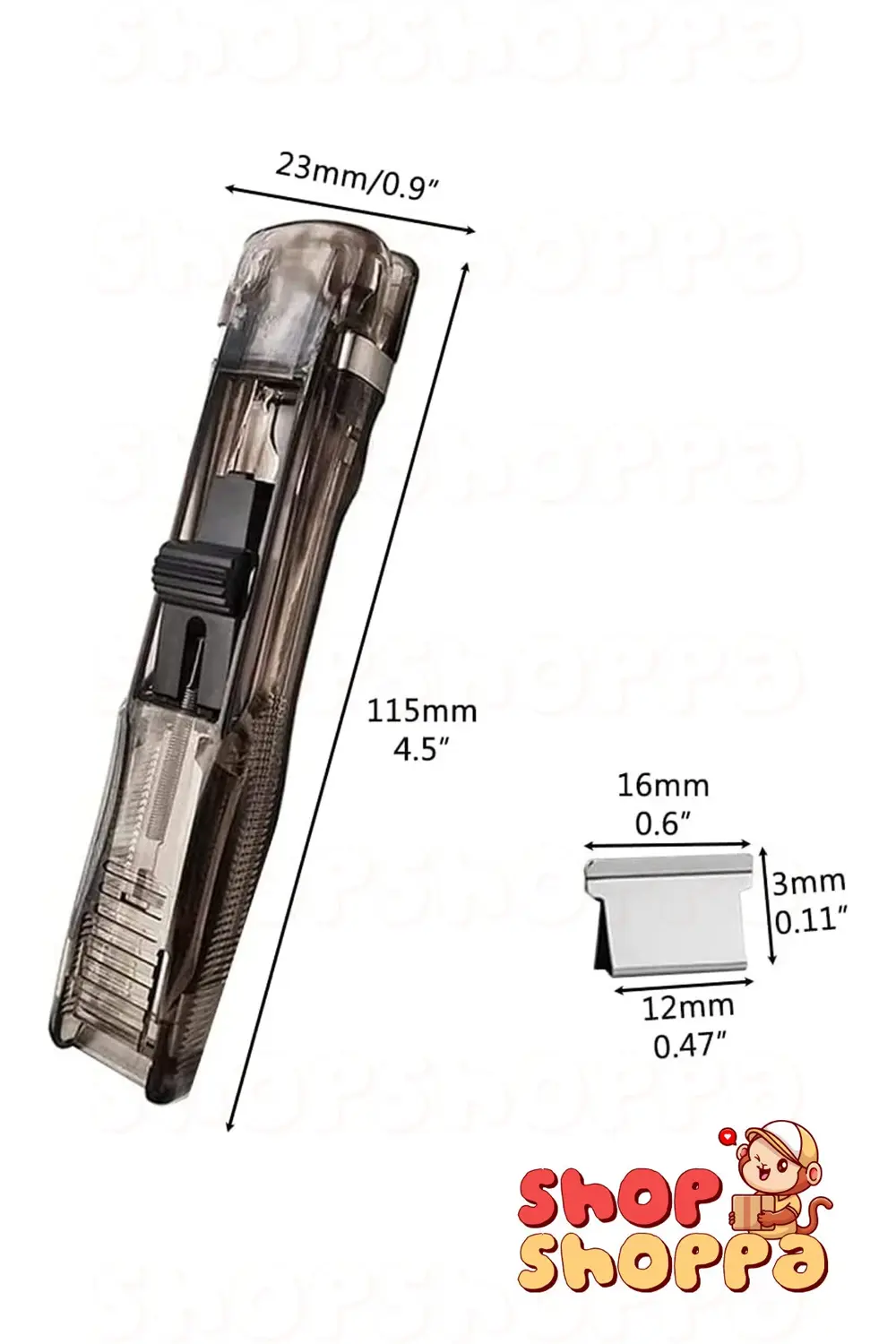 Tekrar Kullanılabilir Pratik Zımba Makinesi + 8 Adet Zımba, İtme-