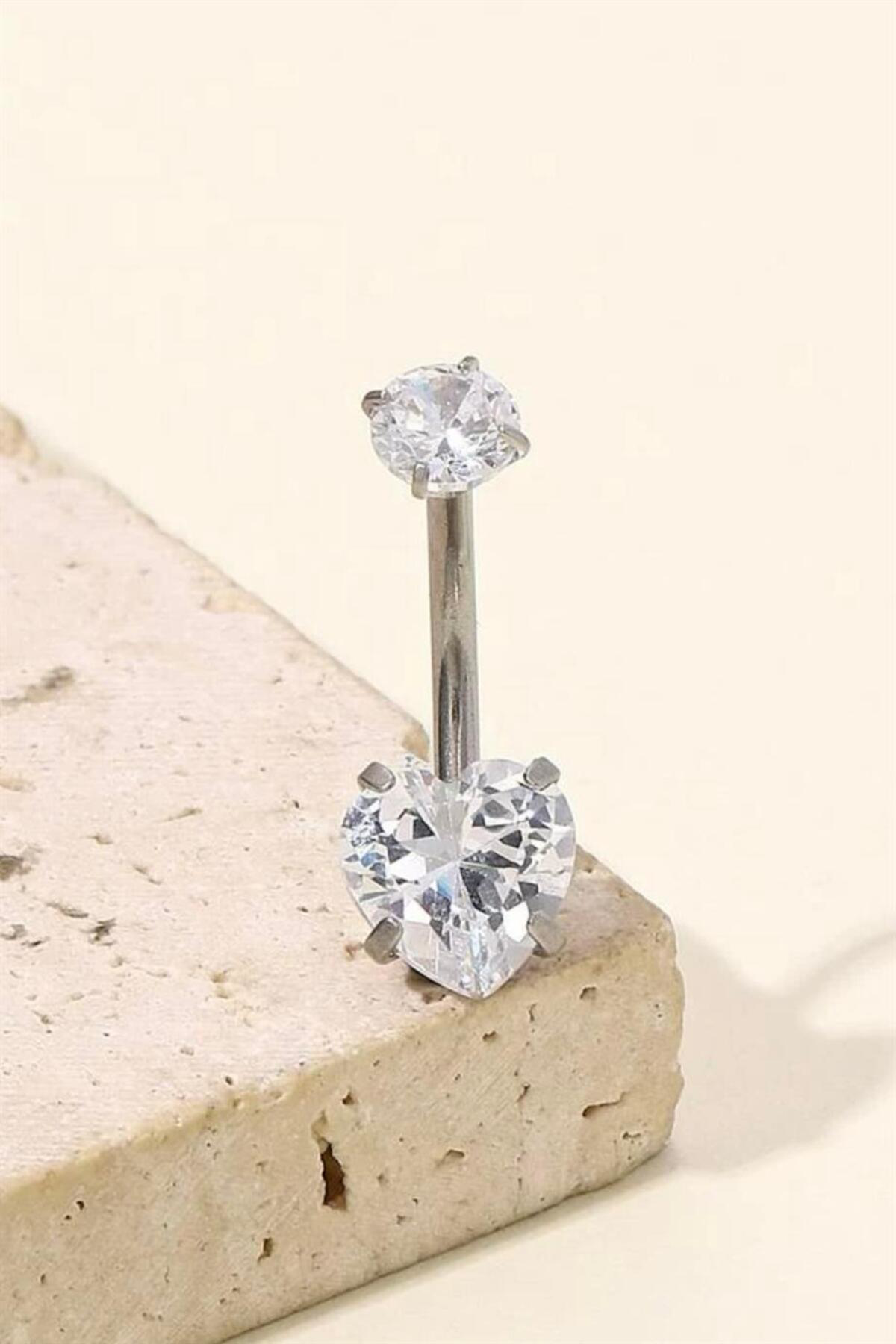Tektaş Kalp Göbek Piercing | Cerrahi Çelik