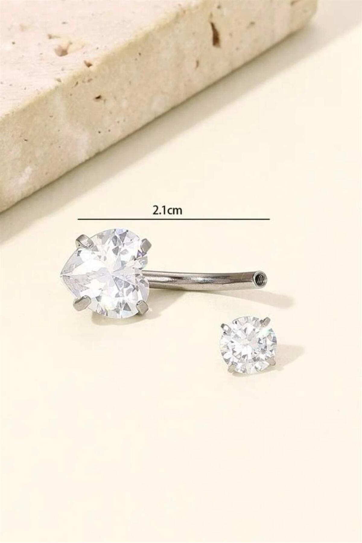 Tektaş Kalp Göbek Piercing | Cerrahi Çelik