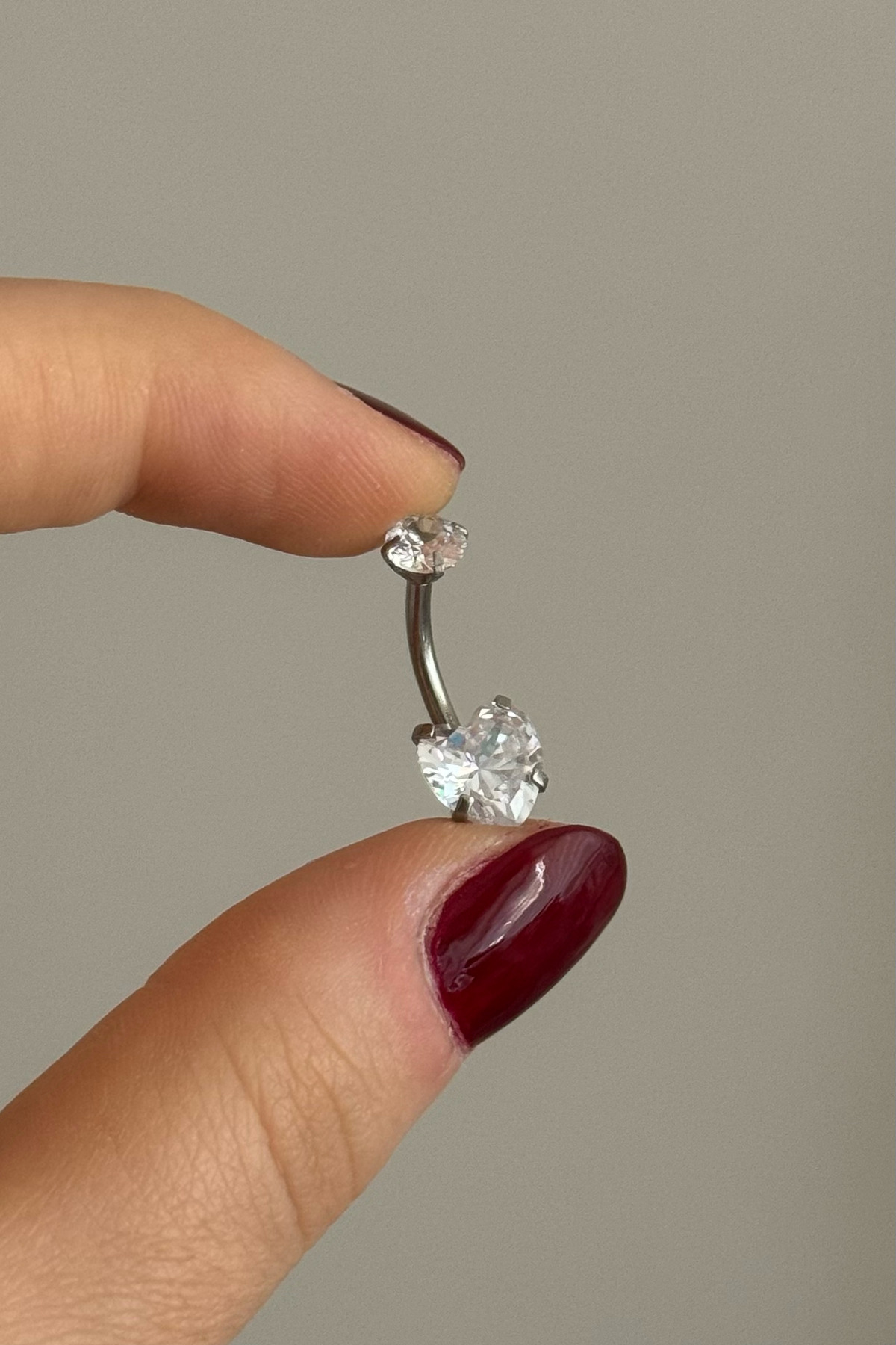 Tektaş Kalp Göbek Piercing | Cerrahi Çelik