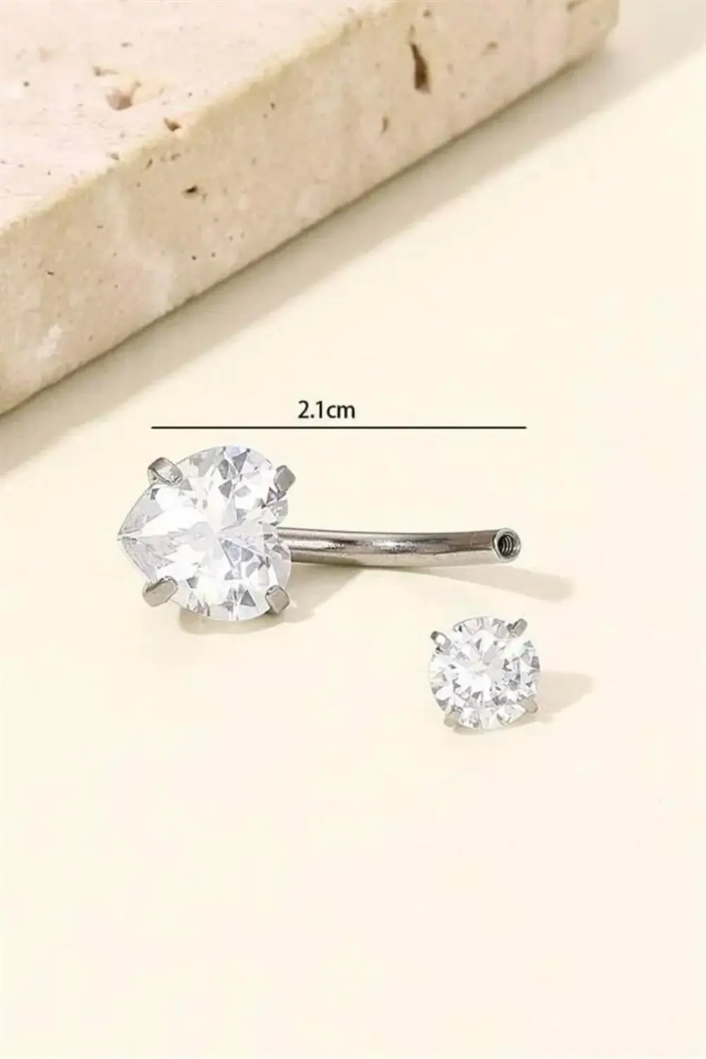 Tektaş Kalp Göbek Piercing | Cerrahi Çelik