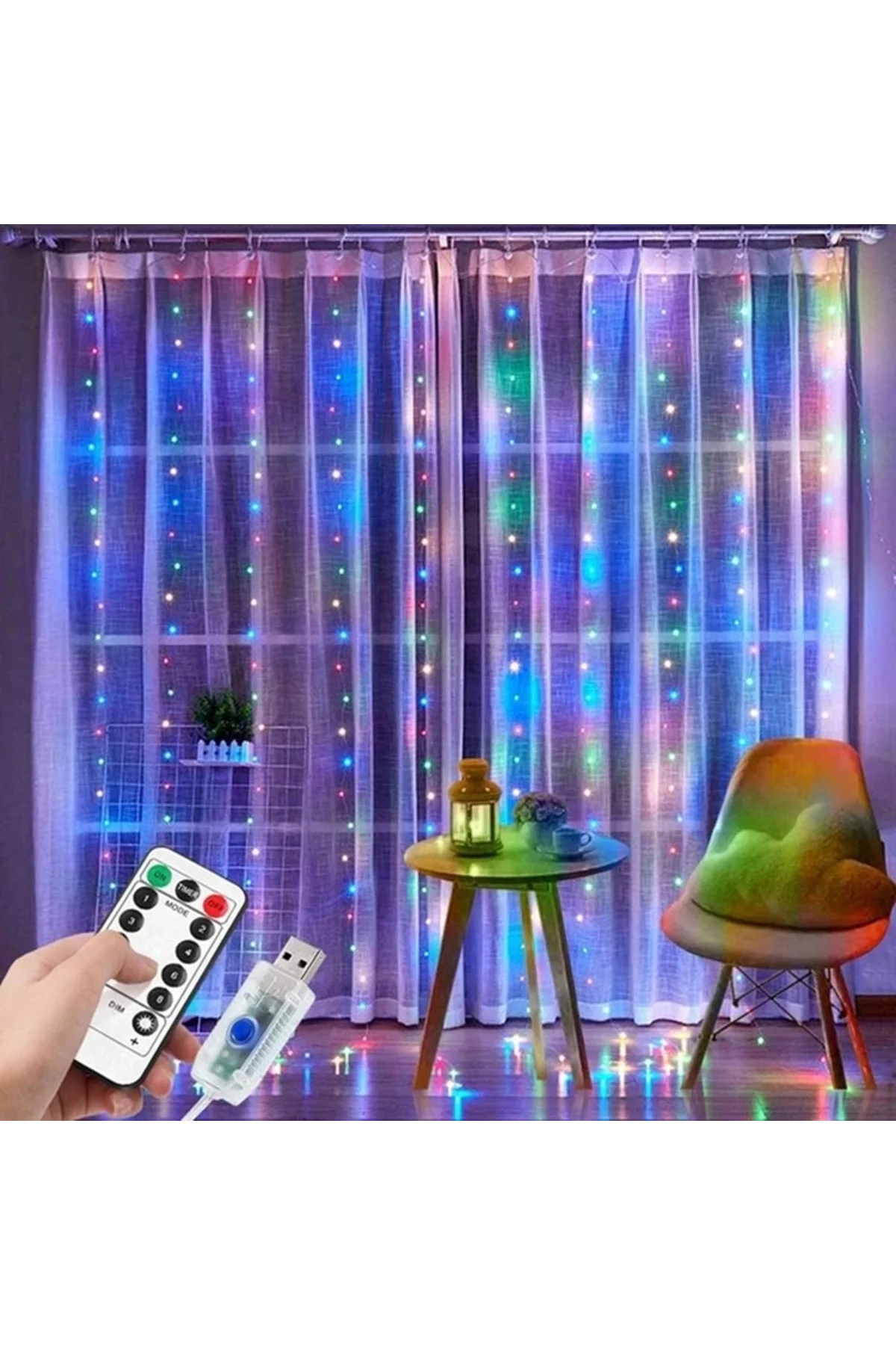 Tel Perde Led 3*3M 300 Led Rgb Tel Perde Led 3*3M 300 Led Rgb