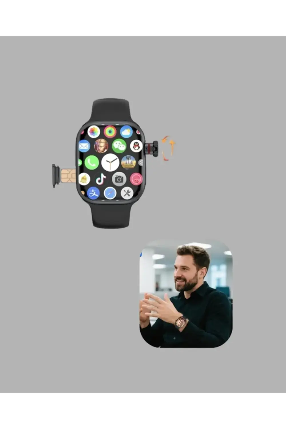 Telefon Bağımsız SIM Kartlı Akıllı Saat Nabız Ölçerli