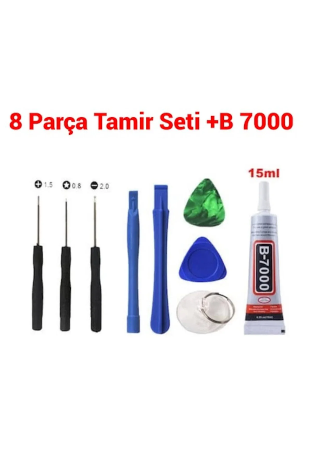 Telefon Ekran Açma Seti Tamir Kiti 8 Parça Sökme Takımı+B7000 (432042630) Telefon Ekran Açma Seti Tamir Kiti 8 Parça Sökme Takımı+B7000 (432042630)