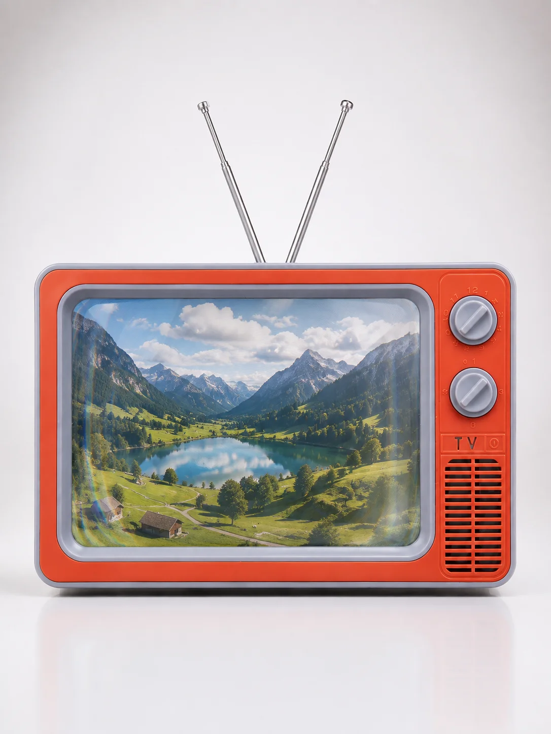 Telefon İçin 12 İnç Ekran Büyütücü Retro Televizyon Tasarımı HD Film İzleme Katlanabilir Stand