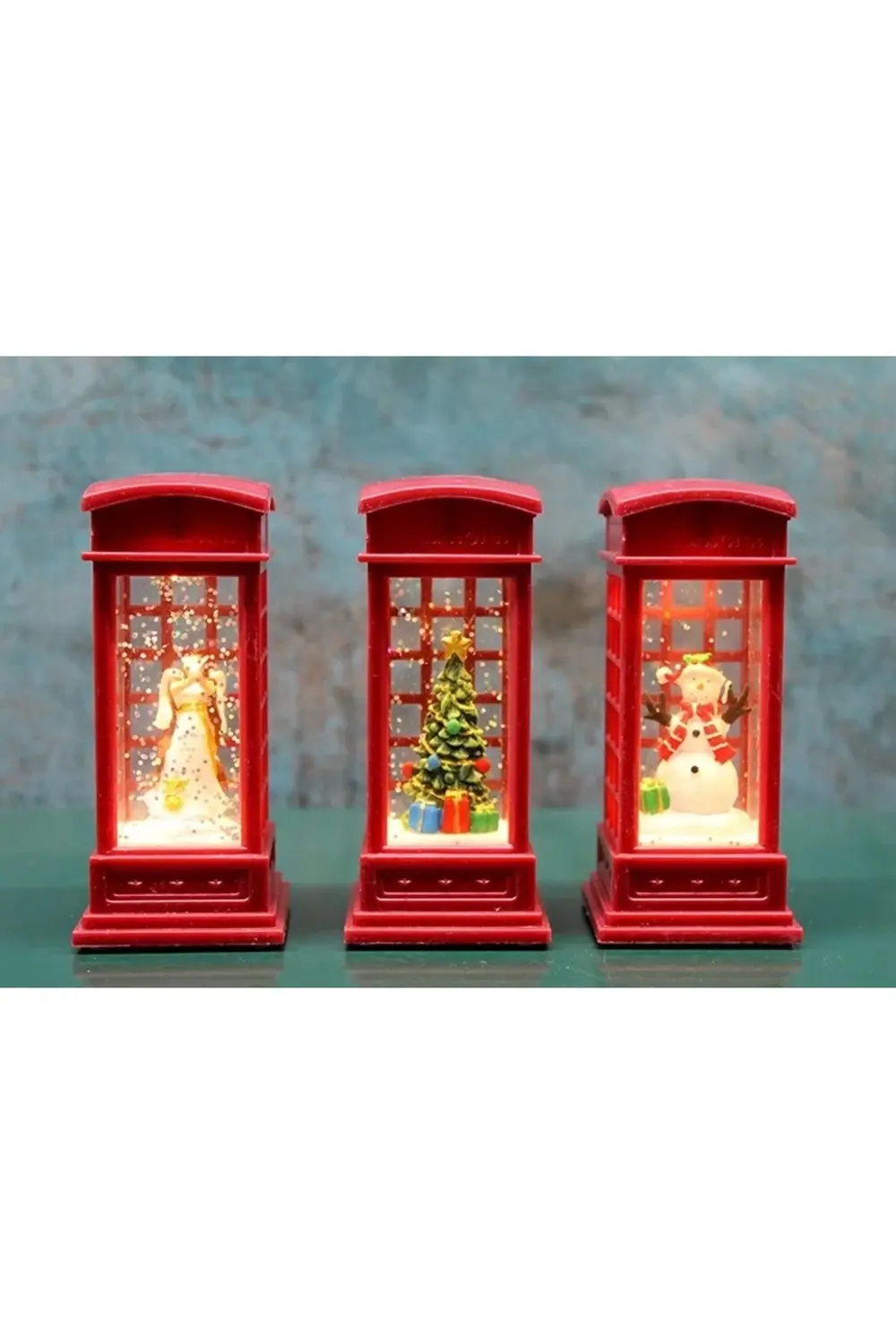 Telefon Kulübeli Işıklı Kar Küresi Alk3216