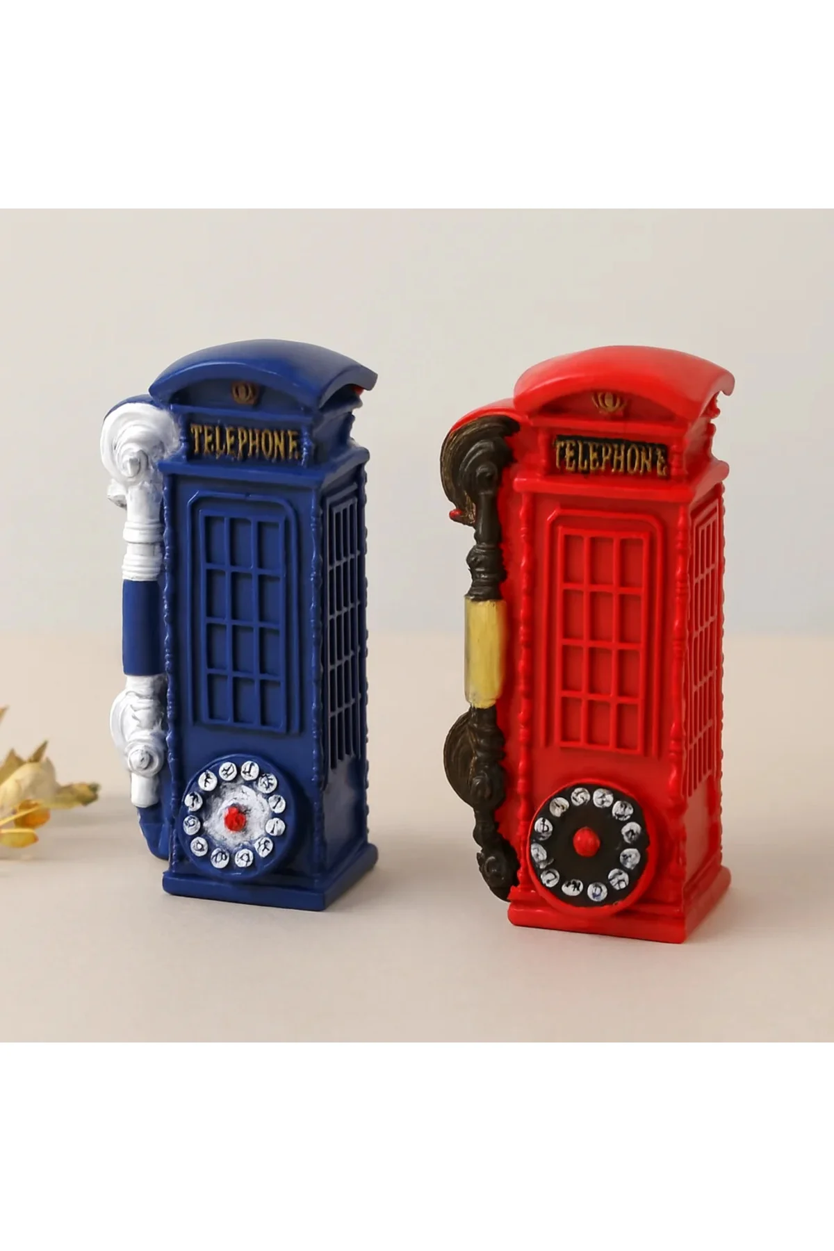 Telefon Kulübesi Dekoratif Reçine Kumbara - Vintage 20x6x6 cm