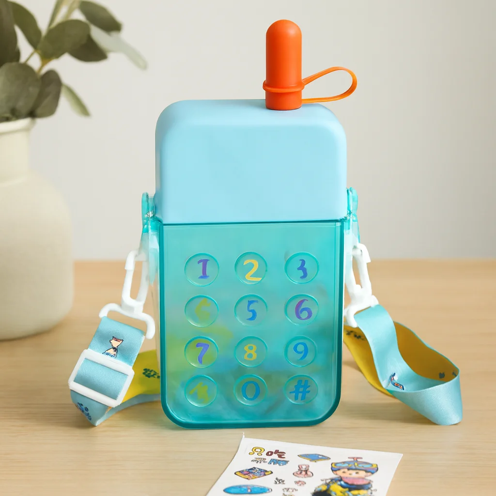 Telefon Modeli Su Matarası 300 ml - Pipetli Vidalı Kapak Askılı Telefon Modeli Su Matarası 300 ml - Pipetli Vidalı Kapak Askılı