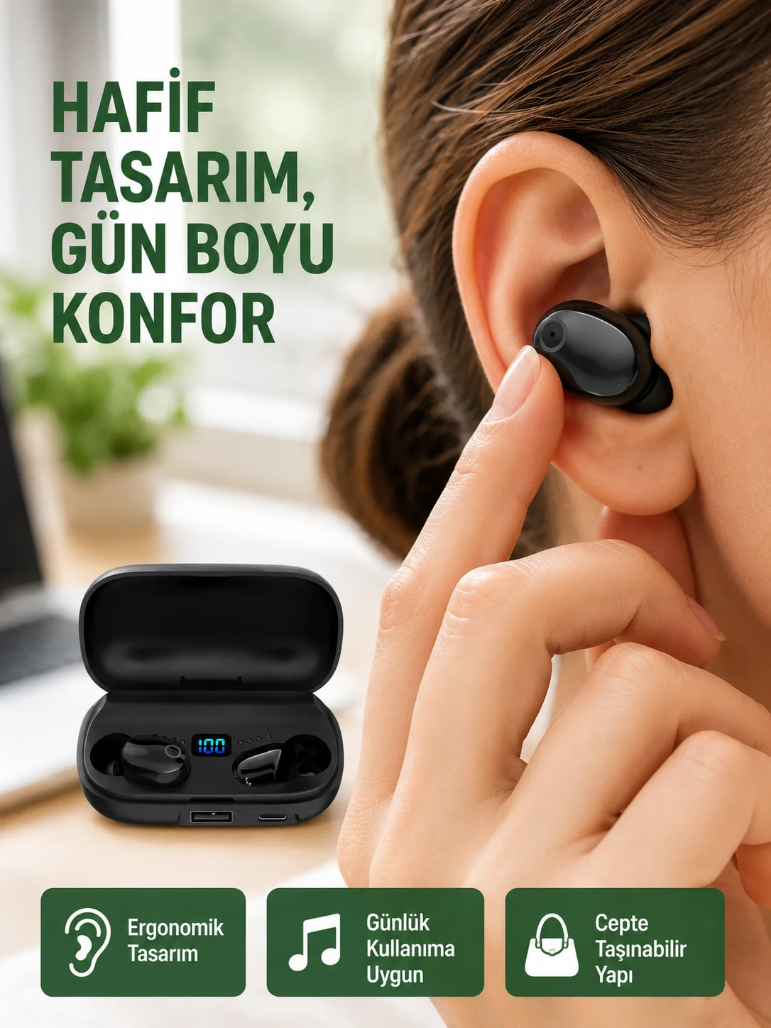 Telefon Şarj Destekli 1800 mAh A10s TWS Kablosuz Kulak İçi Kulaklık Yeni Nesil Telefon Şarj Destekli 1800 mAh A10s TWS Kablosuz Kulak İçi Kulaklık Yeni Nesil