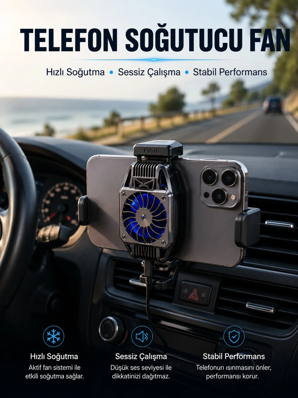 Telefon Soğutucu Fan Aktif Soğutma Sistemi İle Güçlü Performans - Lisinya