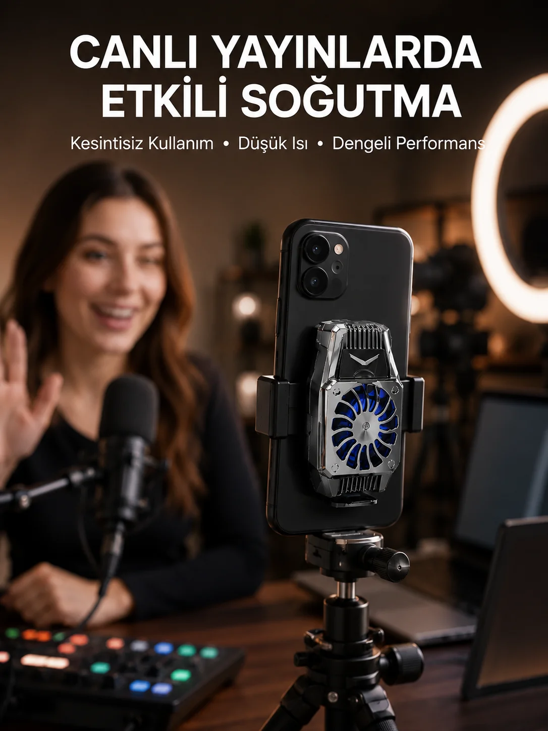 Telefon Soğutucu Fan Güçlü Hava Akışı ile Etkili Soğutma Telefon Soğutucu Fan Güçlü Hava Akışı ile Etkili Soğutma