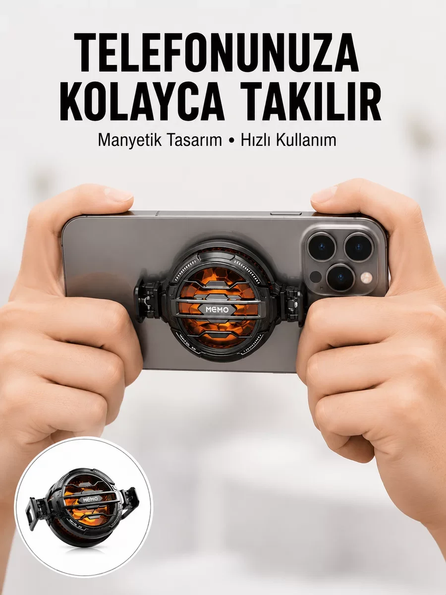 Telefon Soğutucu LED Işık Efektli Sessiz Taşınabilir Model - Yeni Nesil Mobil Oyun Soğutucusu