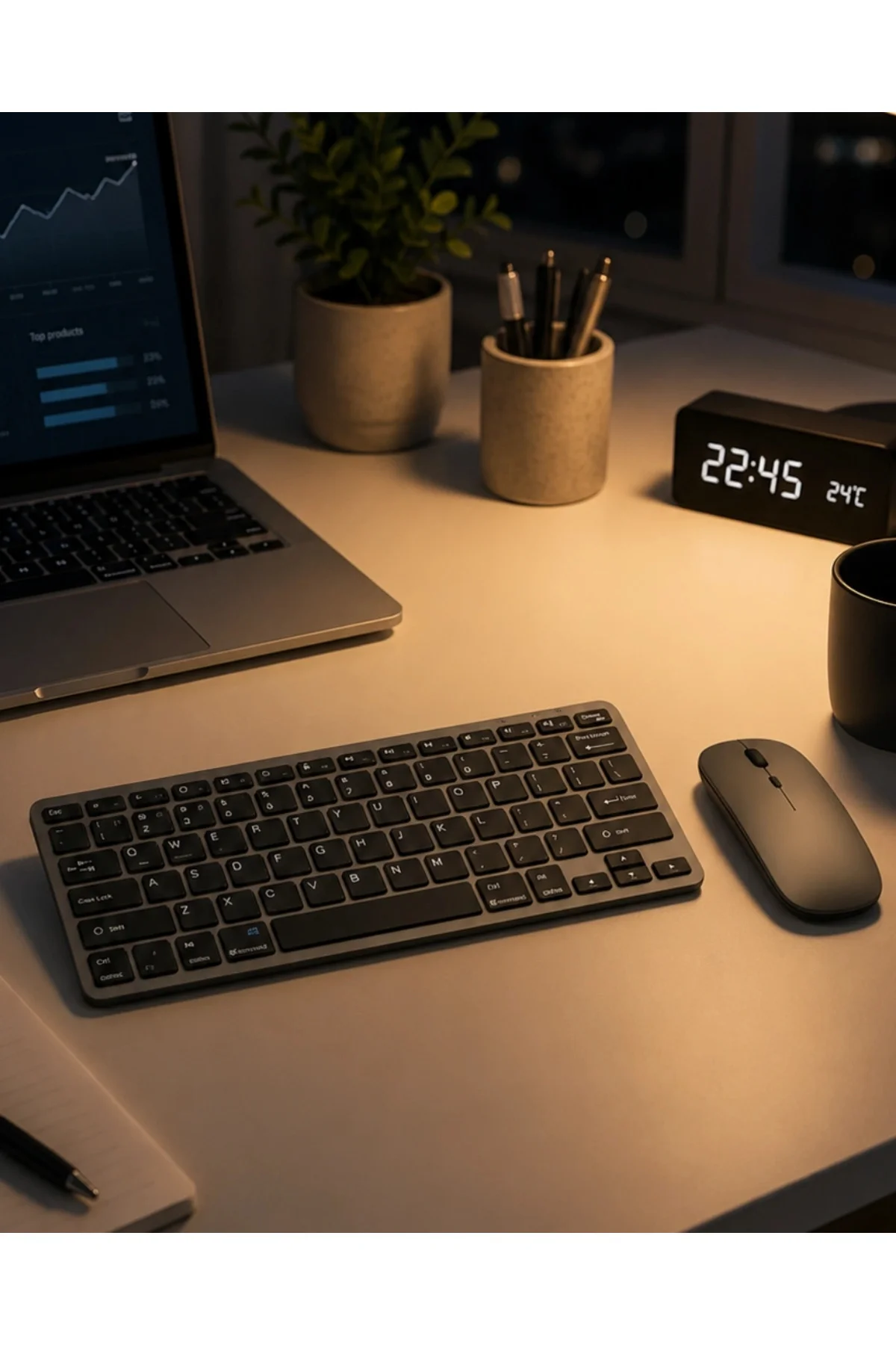 Telefon Tablet Bilgisayar Uyumlu Kablosuz Klavye Mouse Kombini