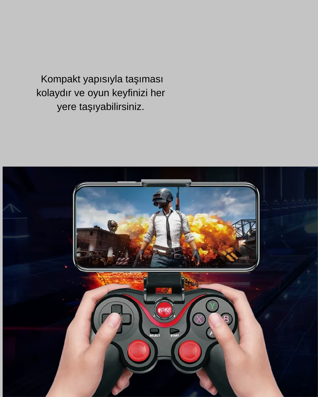 Telefon, Tablet ve PC İçin Çok Fonksiyonlu Bluetooth Gamepad