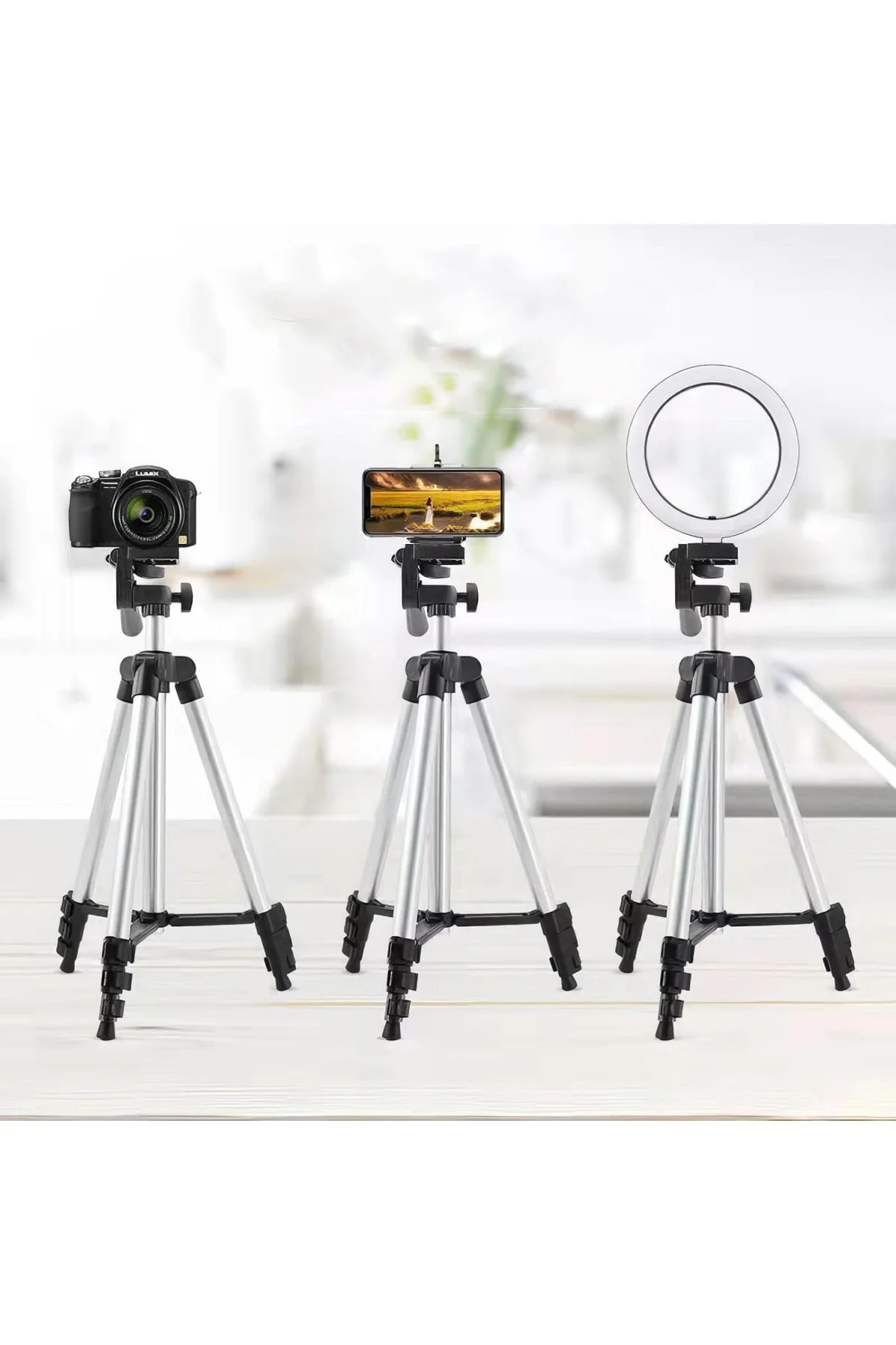 Telefon Tripodu – 33-110cm Katlanabilir Tripod Telefon Tutucu, 36 Telefon Tripodu – 33-110cm Katlanabilir Tripod Telefon Tutucu, 36