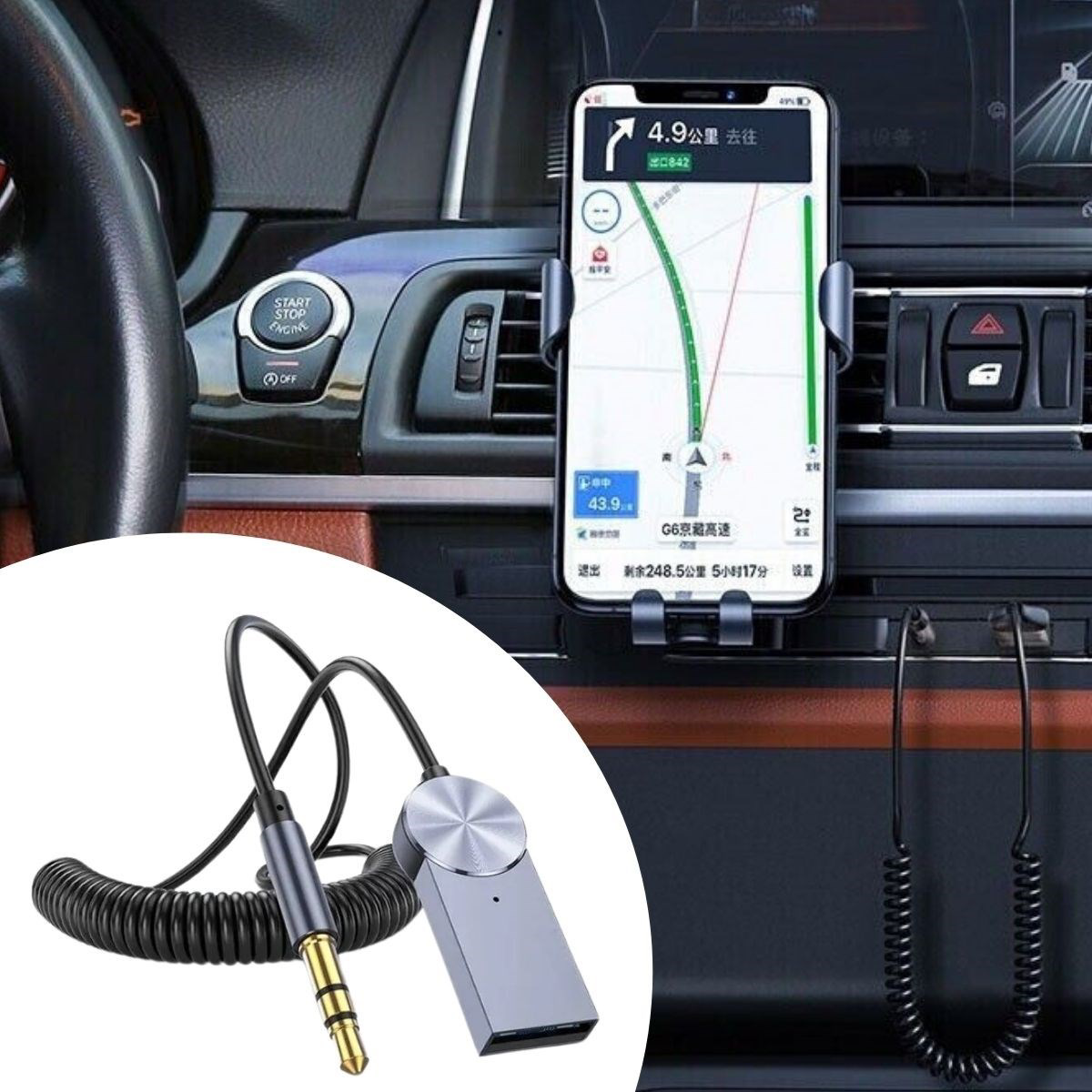 telefon tutucu araç içi telefon Araba için Bluetooth Aux Alıcısı 