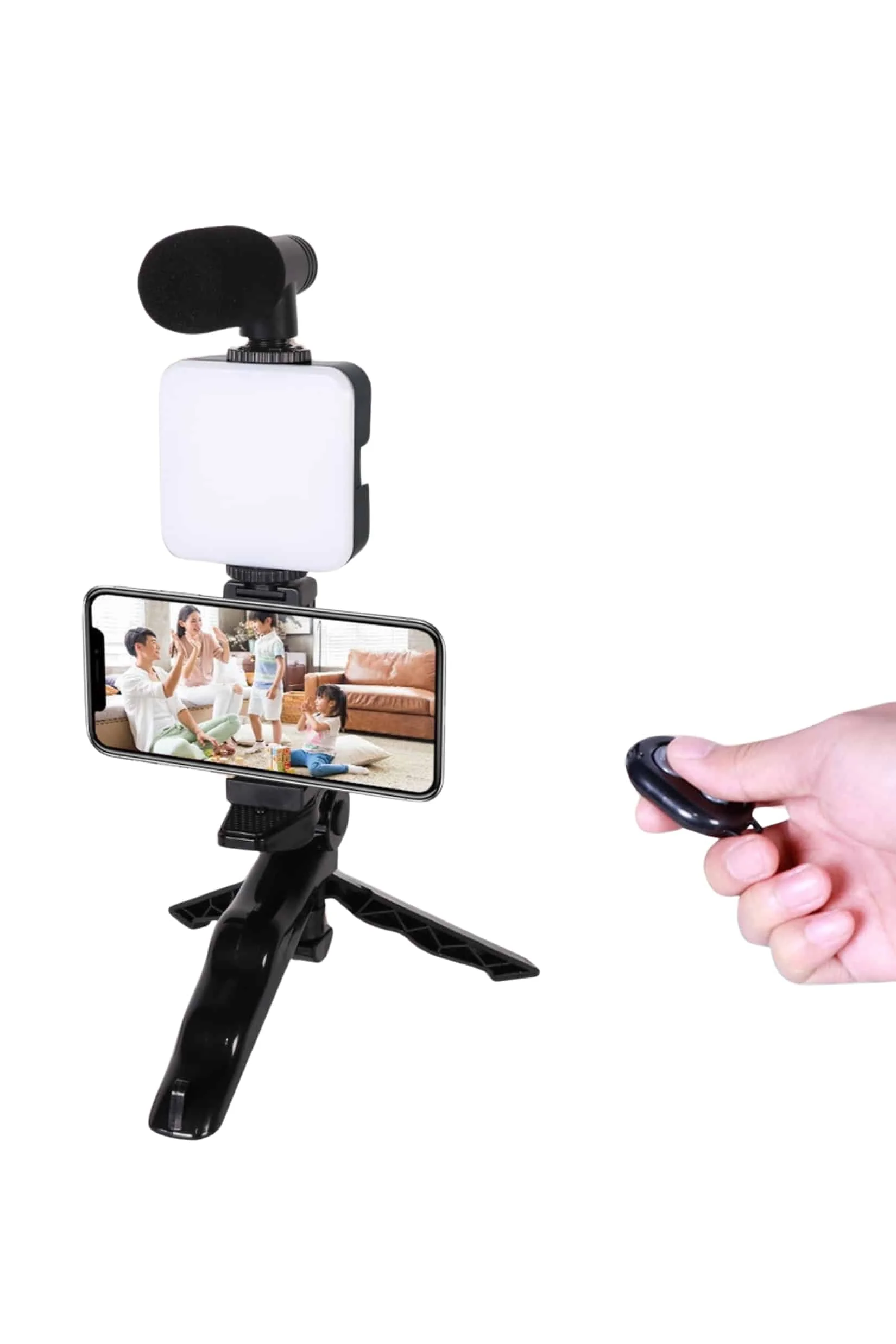Telefon Tutucu Led Işıklı Kumandalı Mikrofon Telefon Vlog Video K