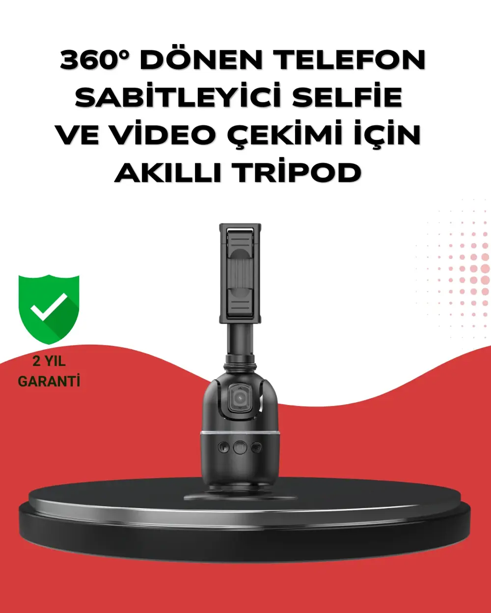 Telefon ve Kamera Uyumlu 360° Otomatik Takipli Akıllı Masa Tripod