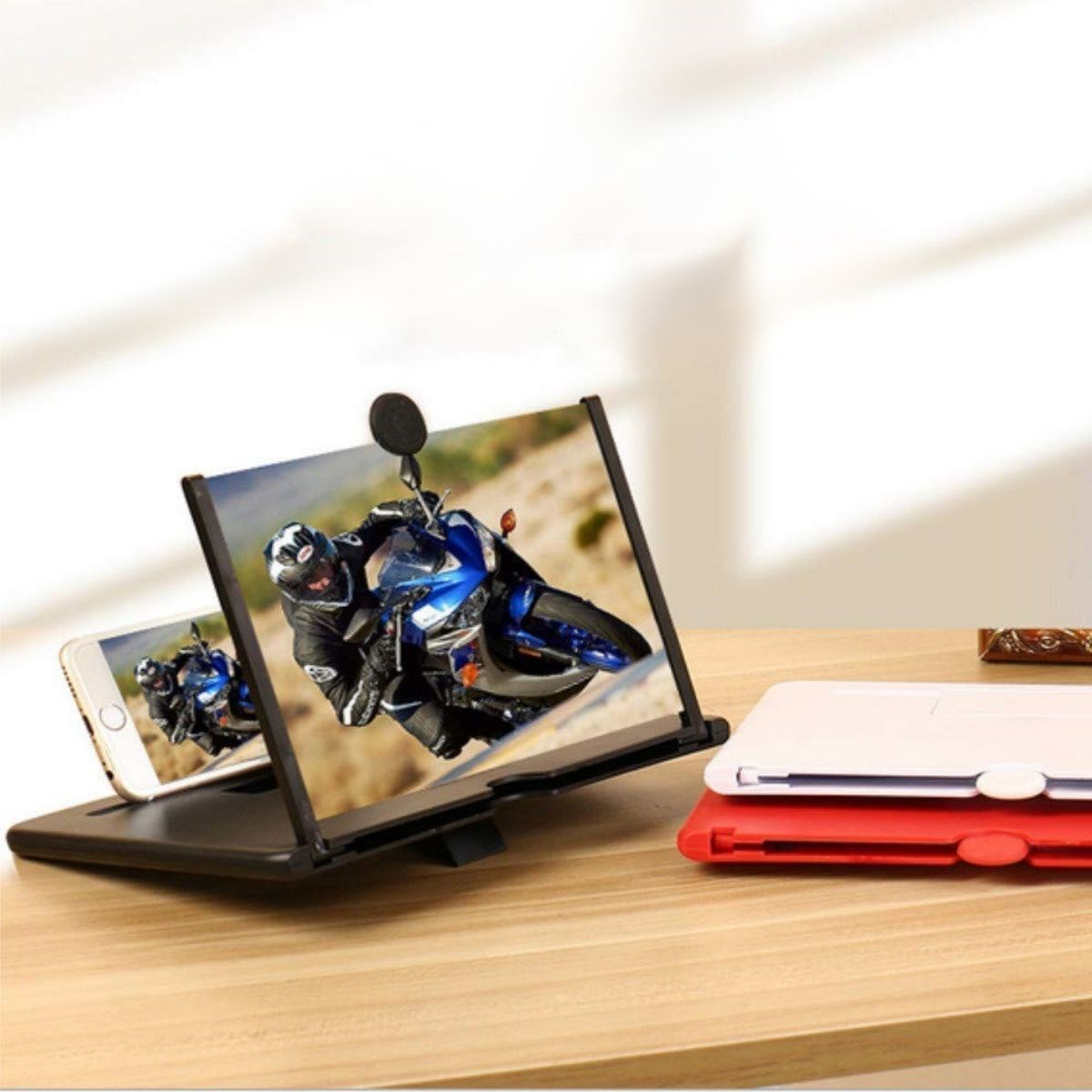 Telefon ve Tablet Ekran Yakınlaştırıcı Aparat Kırmızı (4490)
