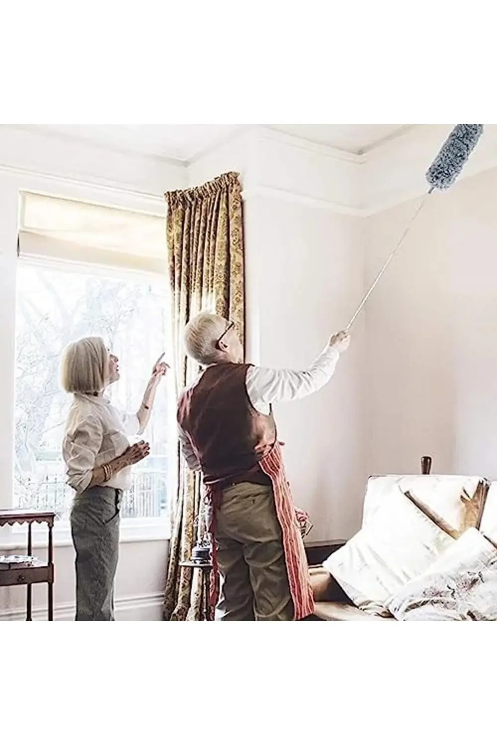 Teleskopik 3'lü Mop Toz Alma Püskülü Çok Fonksiyonlu Temizlik Set