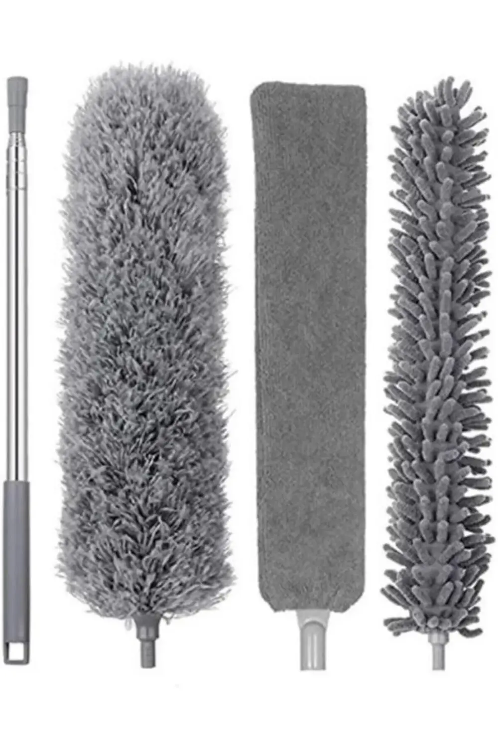 Teleskopik 3'lü Mop Toz Alma Püskülü Çok Fonksiyonlu Temizlik Set