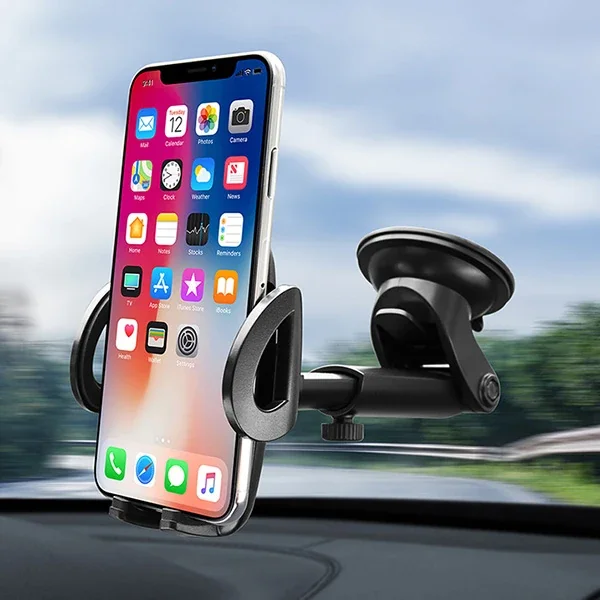 Teleskopik Araba Telefon Tutucu 360° Döner Vantuzlu - 3.8"-6.5" Universal