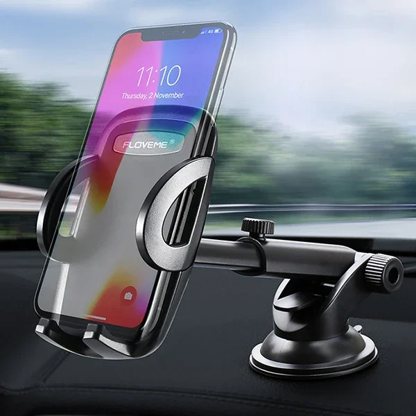 Teleskopik Araba Telefon Tutucu 360° Döner Vantuzlu - 3.8"-6.5" Universal