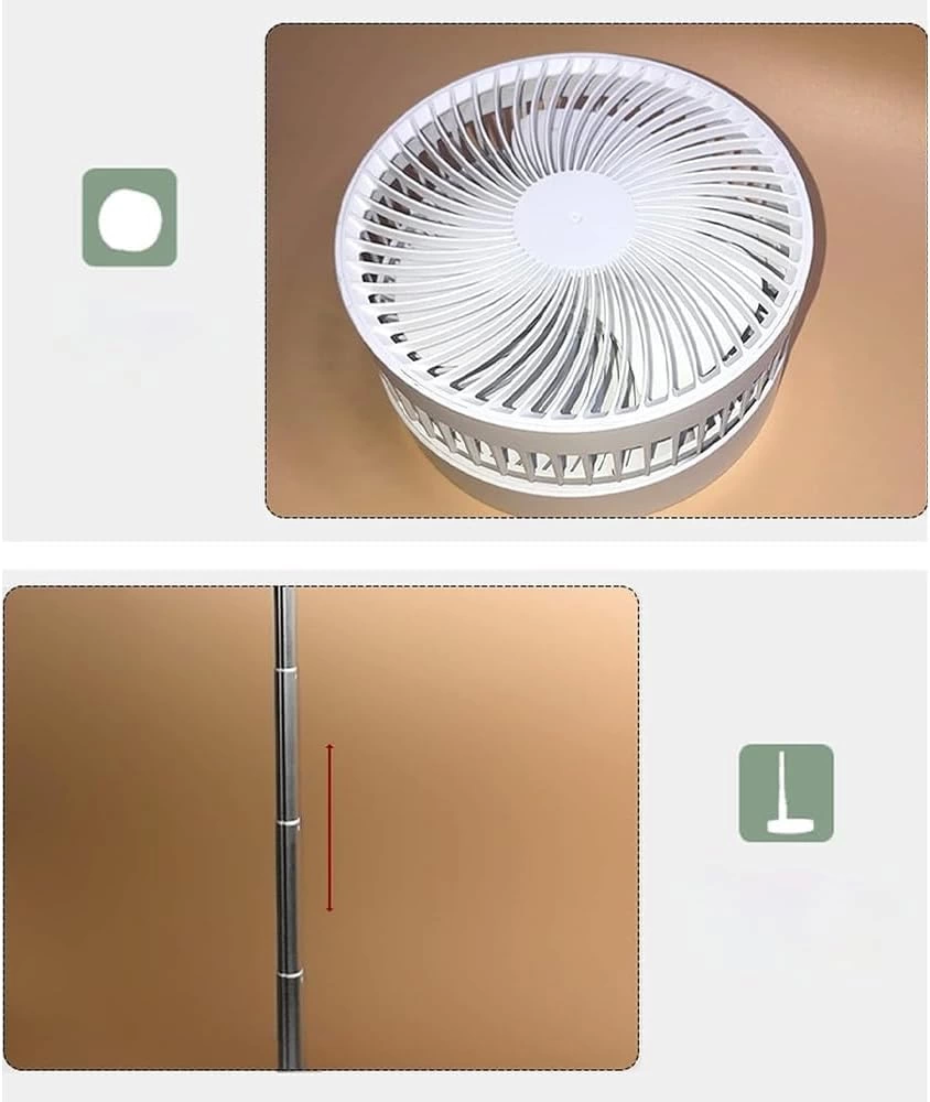 Teleskopik Fan Vantilatör 4 Modlu Şarjlı Katlanabilir Yükseltileb