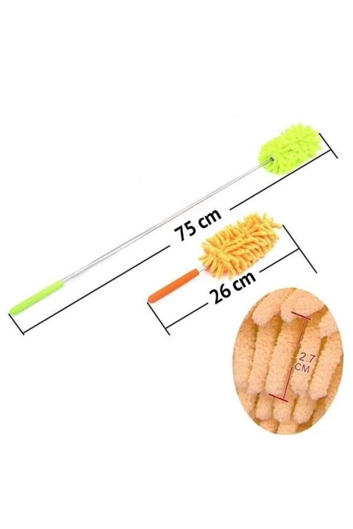 Teleskopik Mikrofiber Pratik Uzayabilen Toz Alma Fırçası Aparatı