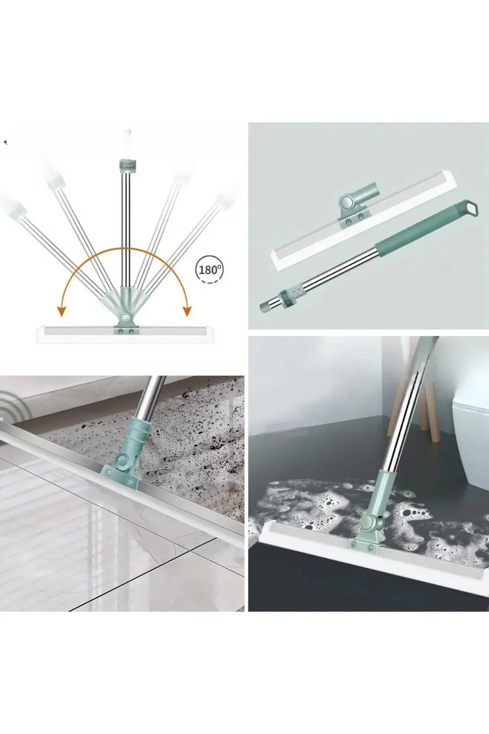 ® Teleskopik Oynar Başlıklı Cam,Zemin Silme Aparatı Çekçek