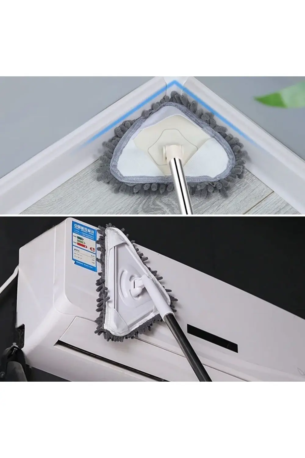 Teleskopik Saplı 150 cm Üçgen Mop Cam Duvar Tavan Fayans Parke Te