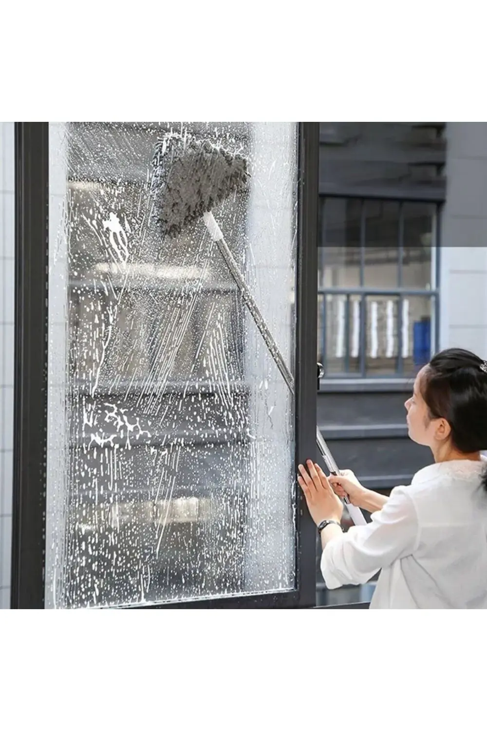 Teleskopik Saplı 150 cm Üçgen Mop Cam Duvar Tavan Fayans Parke Te