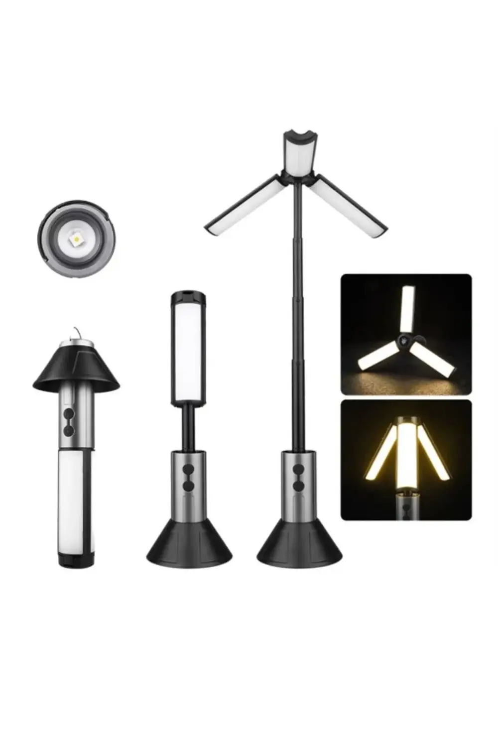 Teleskopik Şarj Edilebilir Çadır Kamp Işığı