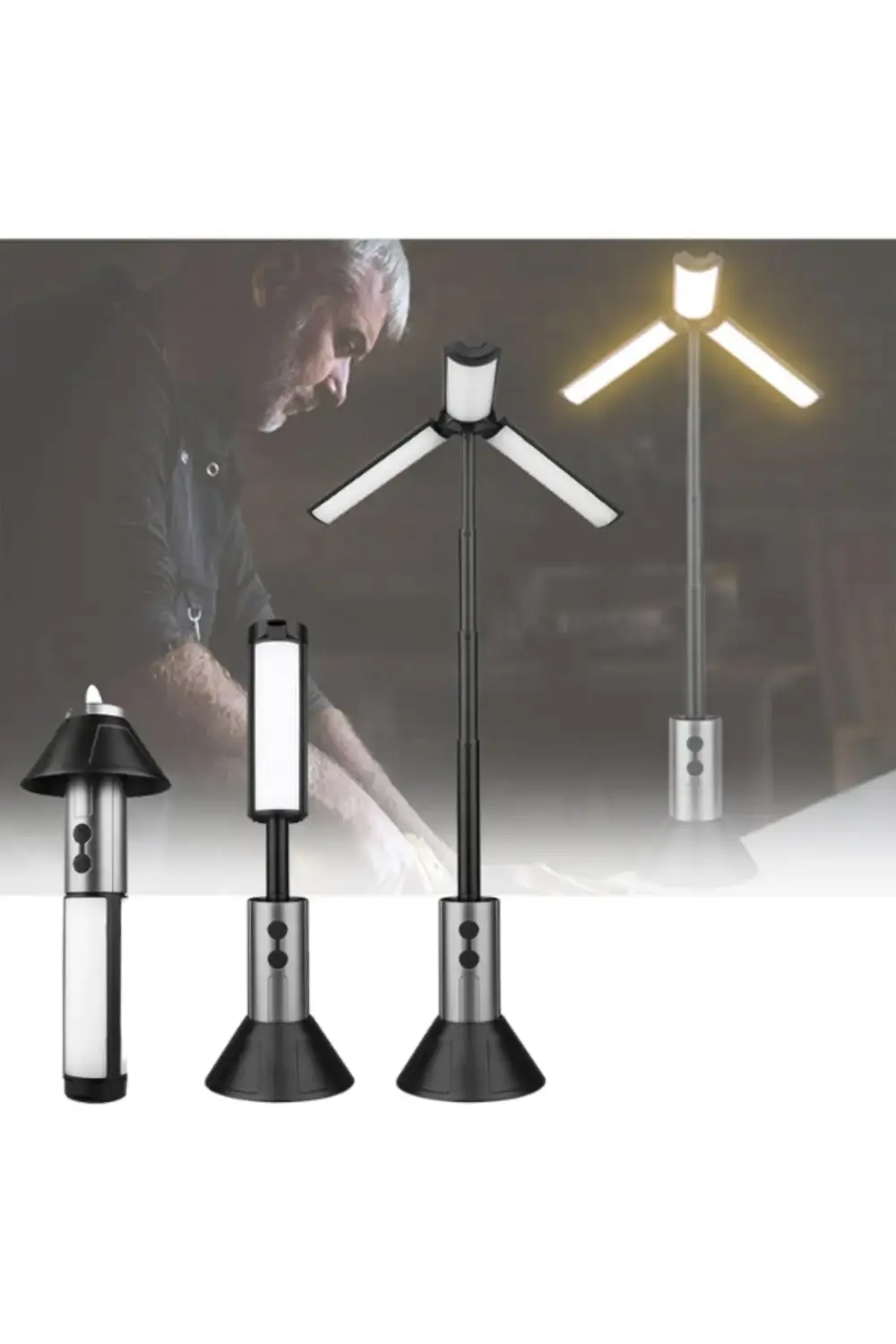 Teleskopik Şarj Edilebilir Çadır Kamp Işığı