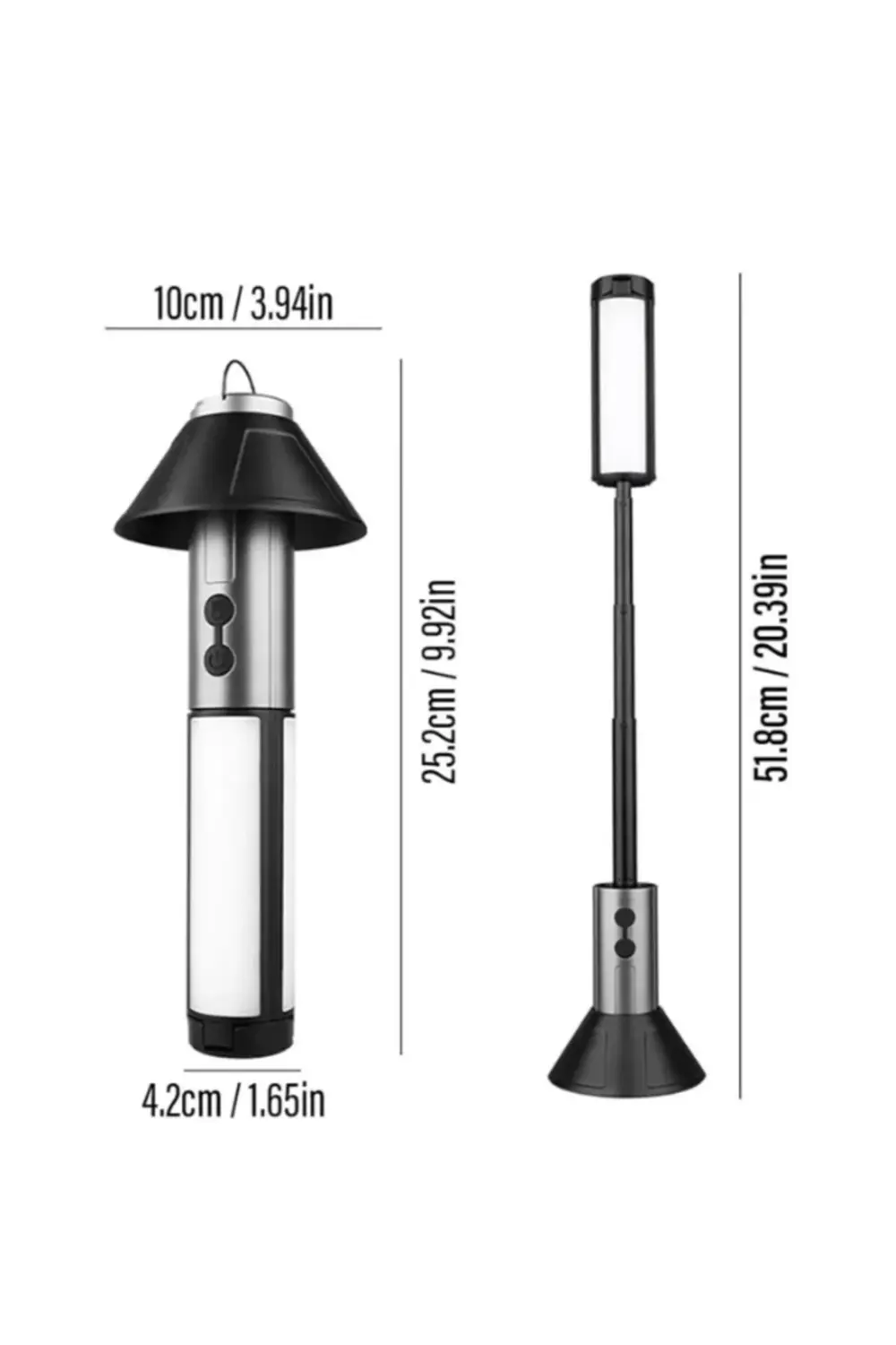 Teleskopik Şarj Edilebilir Çadır Kamp Işığı