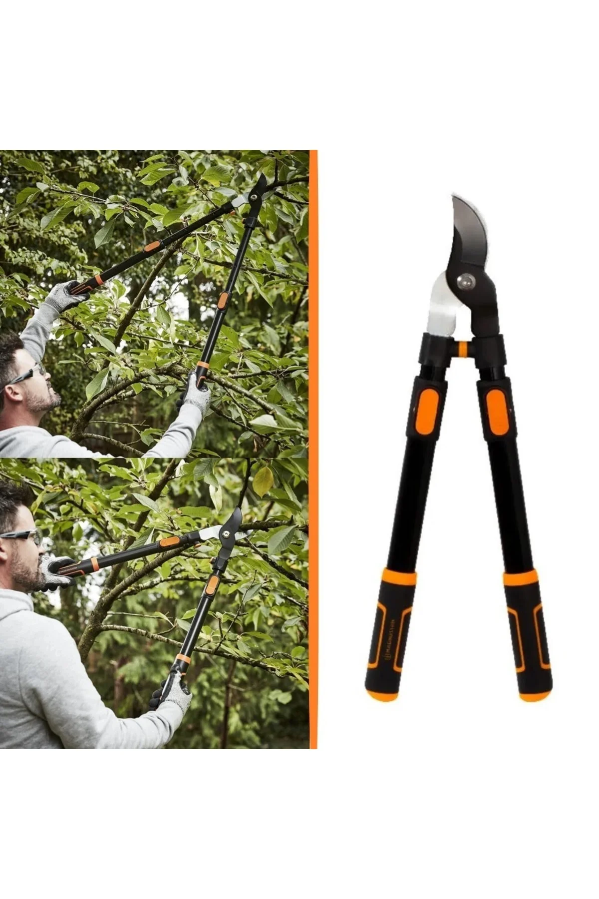 Teleskopik Yaş Dal Budama Makası 59,5 Cm-83.5 Cm Ayarlanabilir