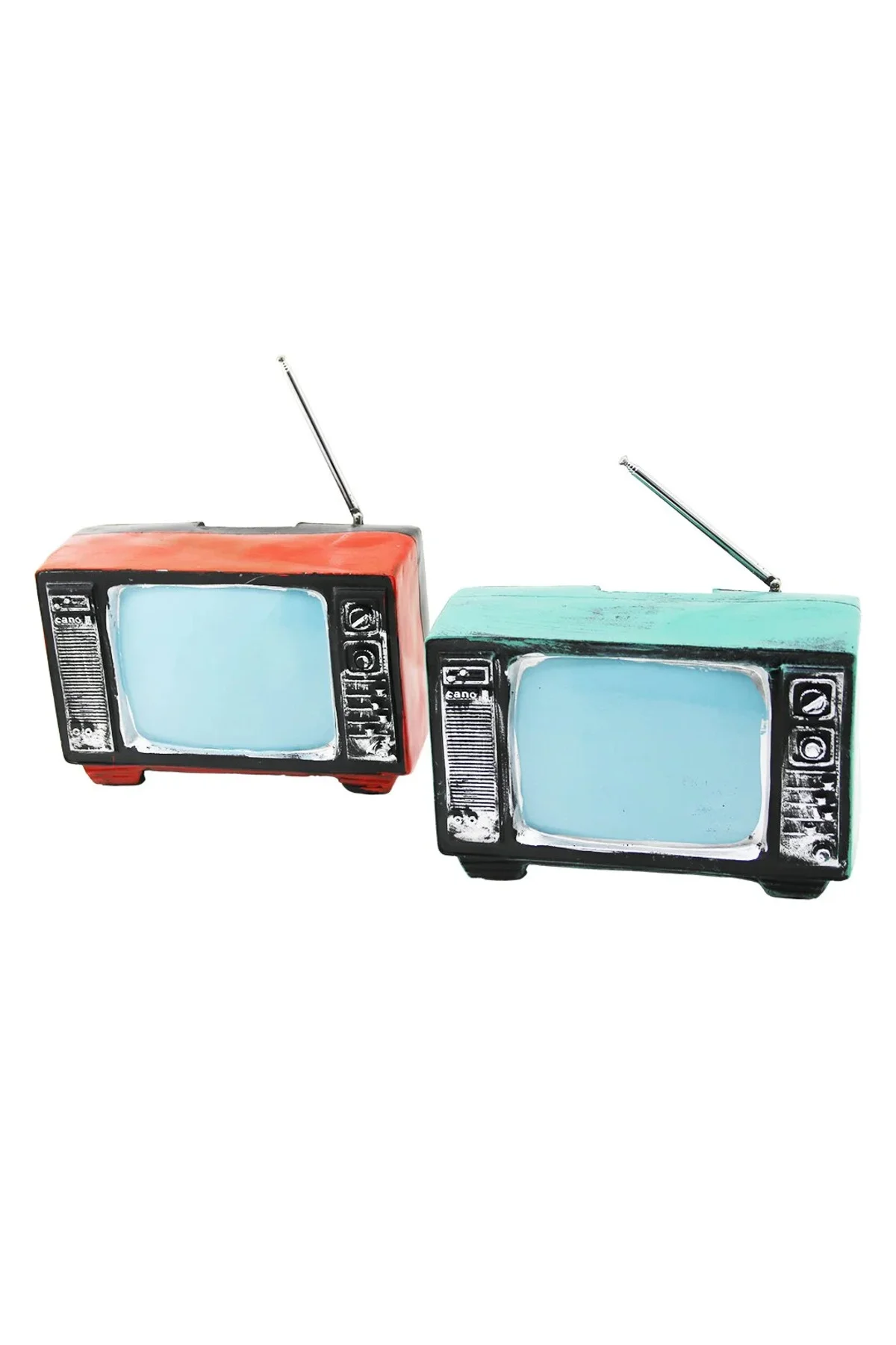 Televizon Vintage Dekoratif Biblo - Kumaraba Renkli 17X11X10.5CM Reçine