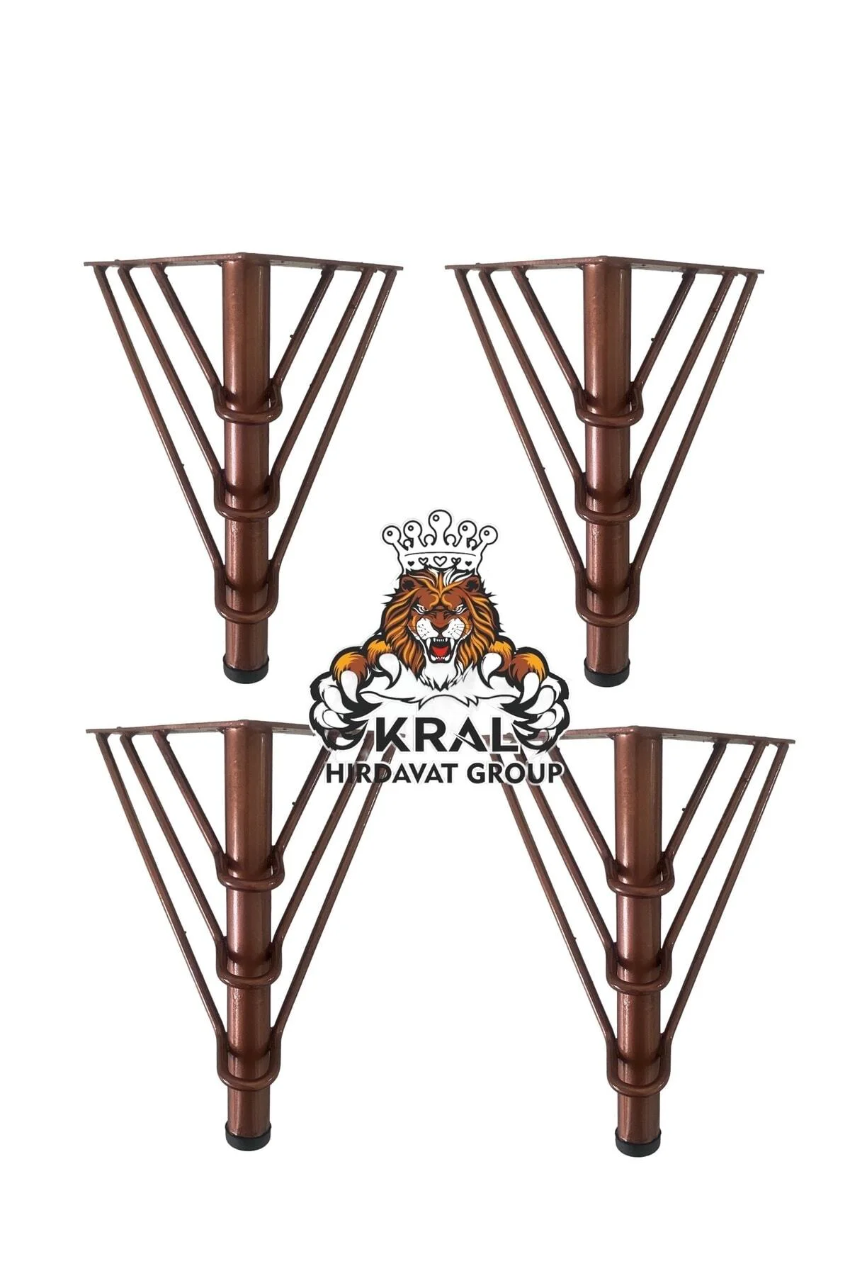 Telli Bakır Renk Metal, Koltuk Ayak, Kanepe Ayak, Baza Ayak, 15cm